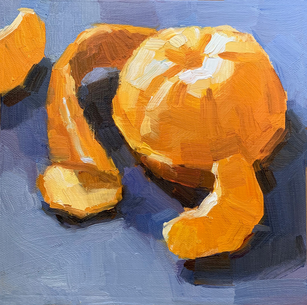   Open Mandarin.   Oil on canvas 20 x 20 cm  2019 