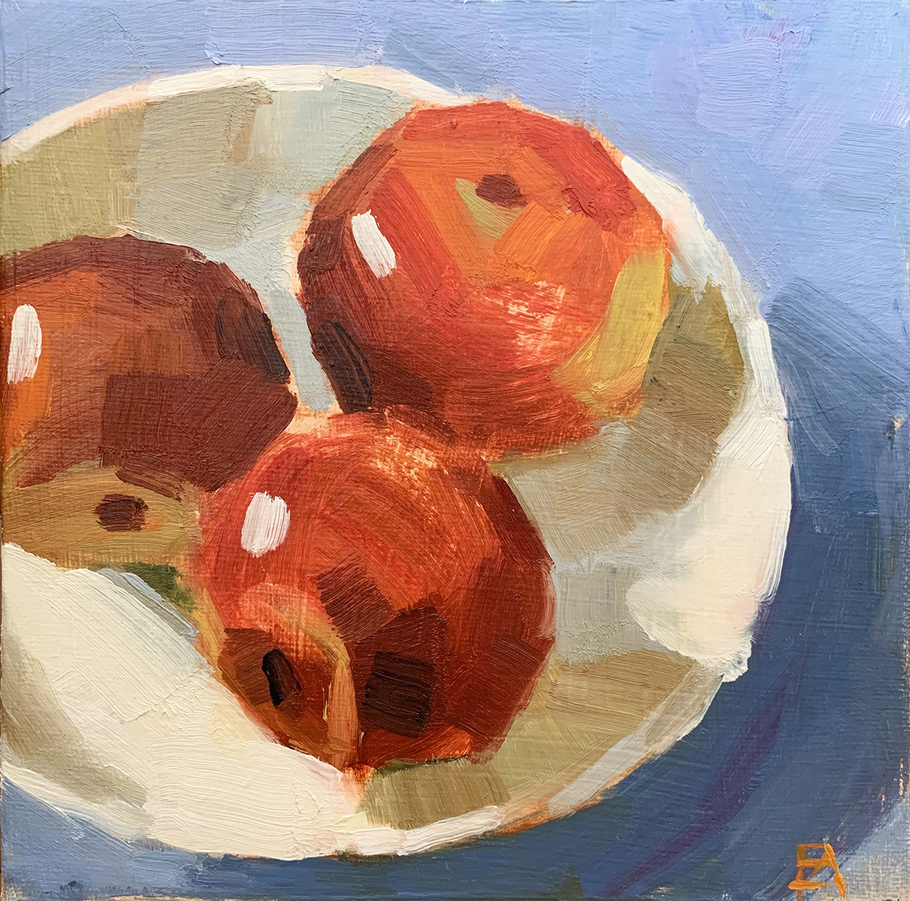   Three Apples   Oil on canvas 20 x 20 cm  2019 