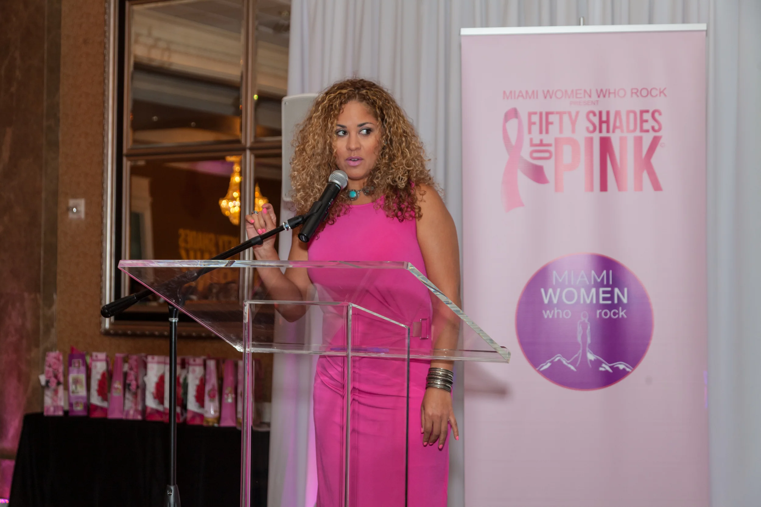 Deborah working the Stage