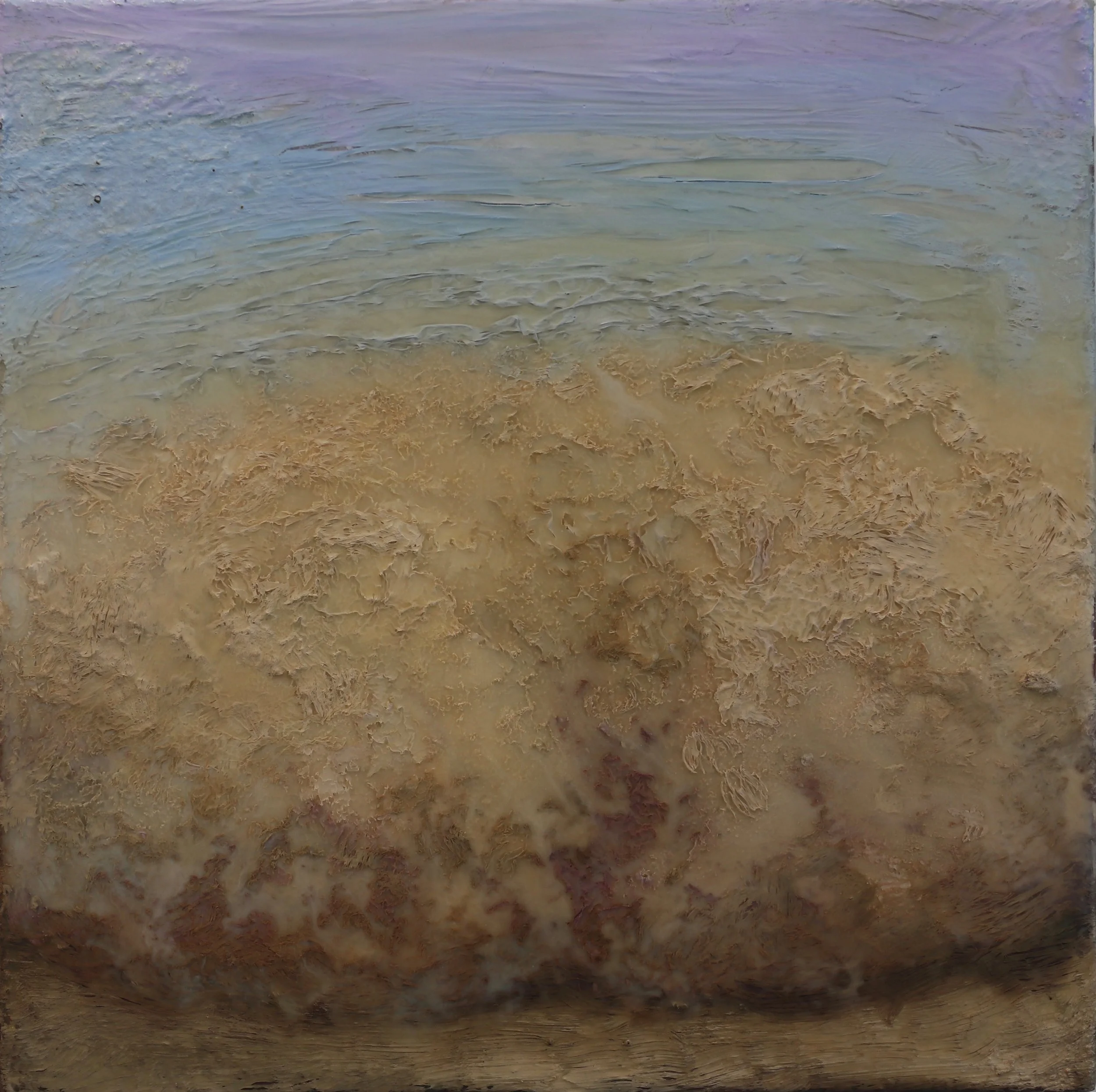 Fear and Fascination II, encaustic and oil on panel, 25 x 25cm