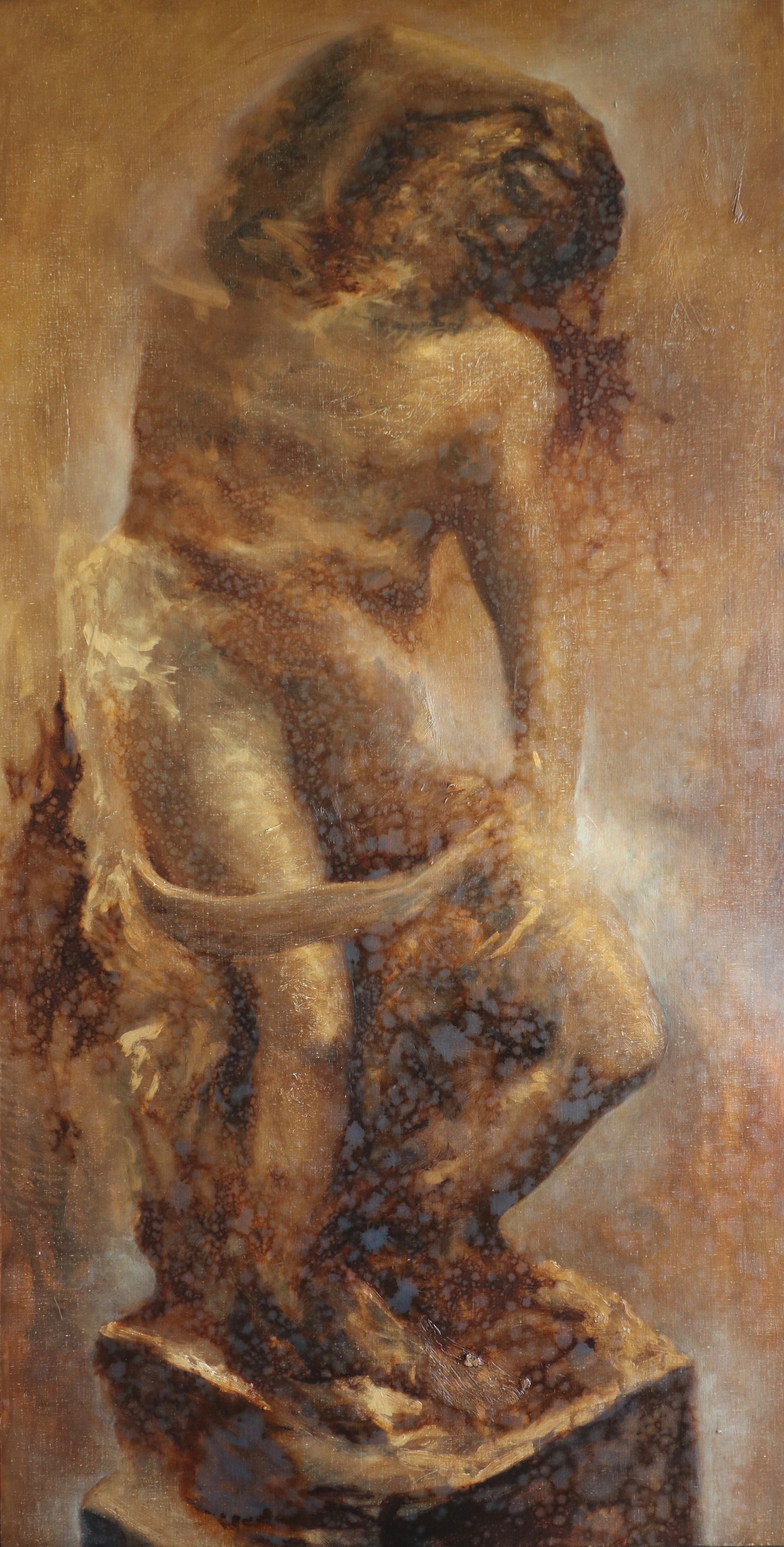 Slave #1 (After Michelangelo), oil on Belgian linen, 195 x 95cm (SOLD)