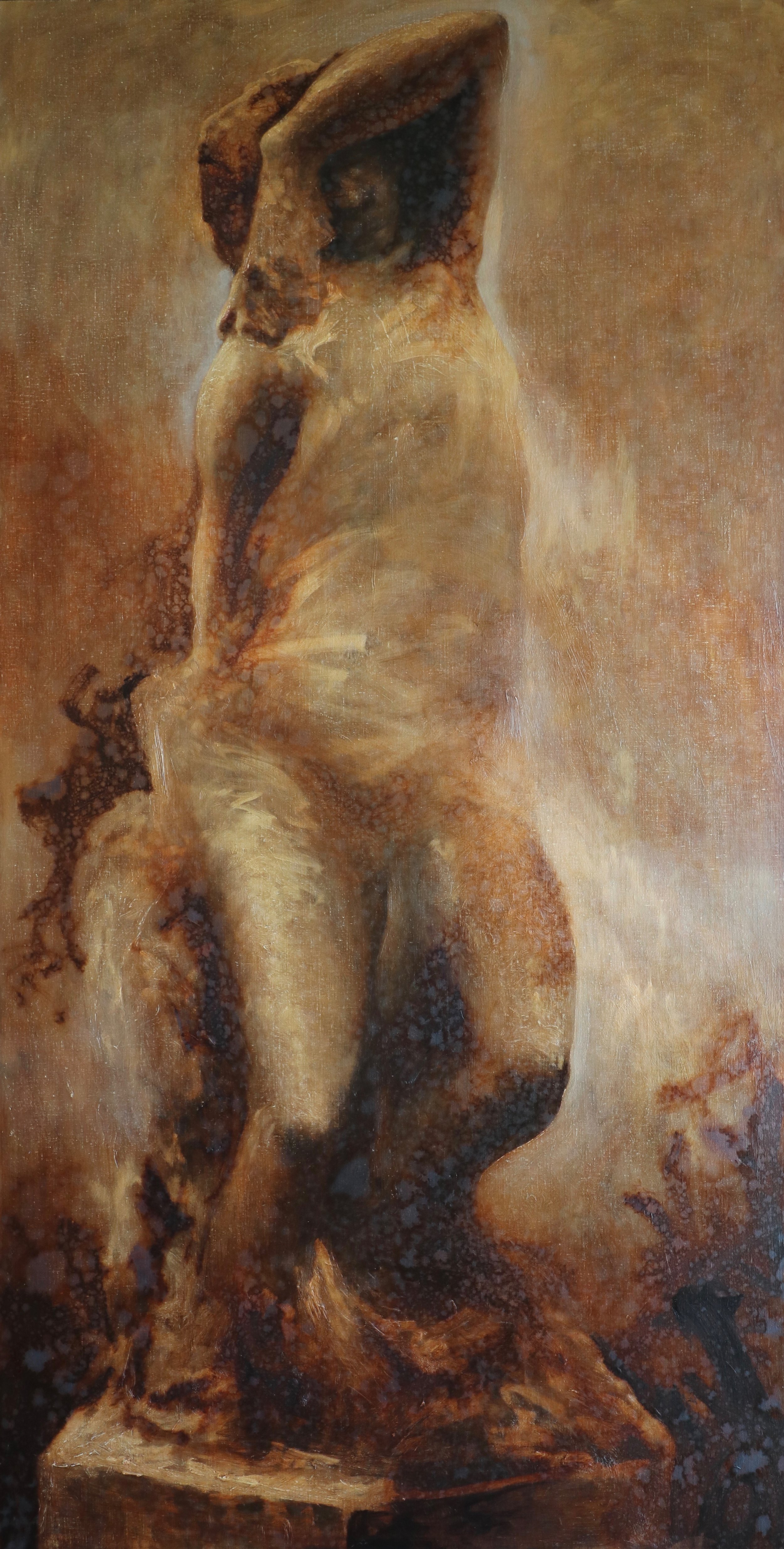 Slave #2 (After Michelangelo), oil on Belgian linen, 195 x 95cm (SOLD)