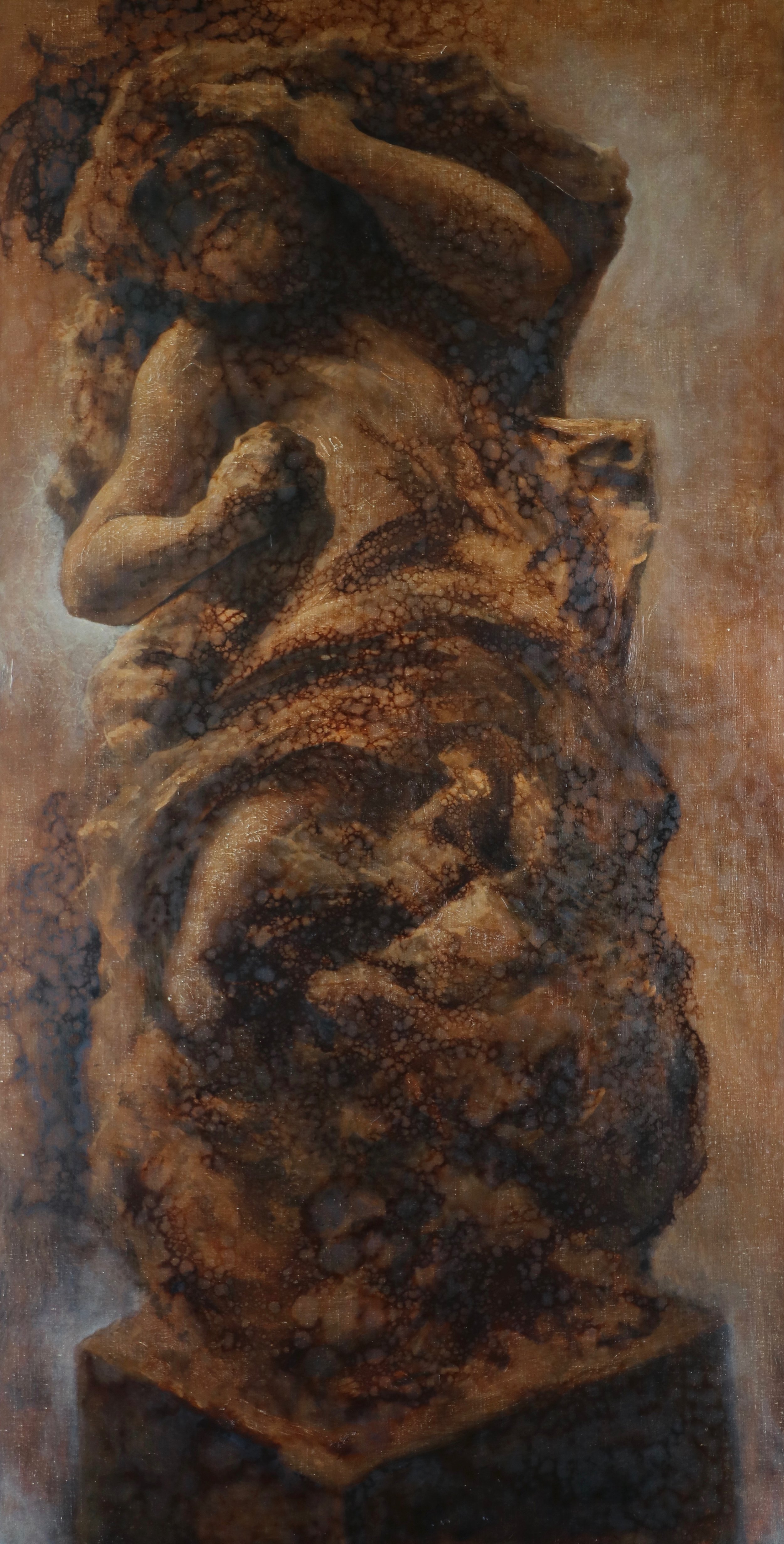 Slave #4 (After Michelangelo), oil on Belgian linen, 195 x 95cm (SOLD)