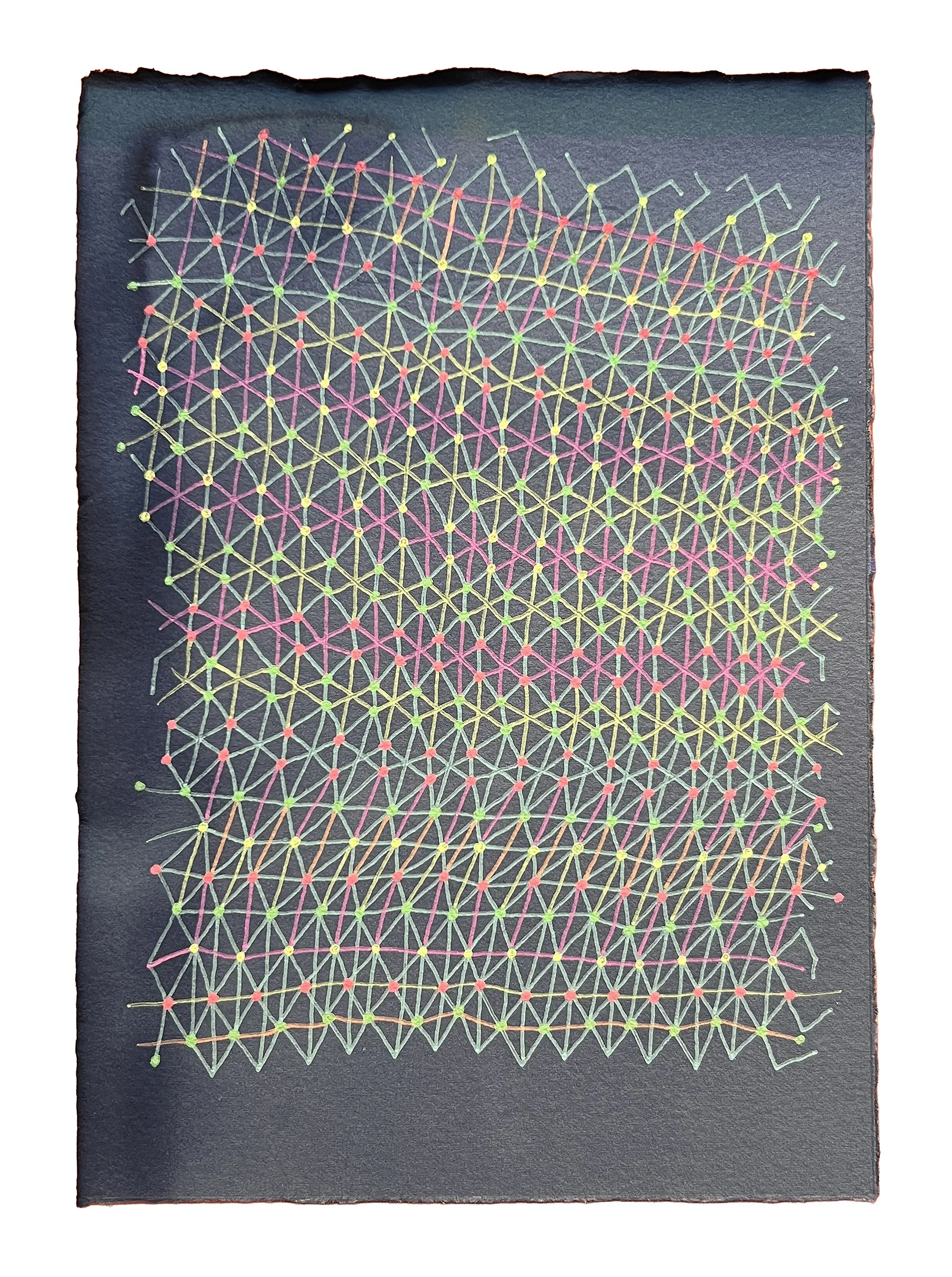 TAPESTRY OF TIME, GEL PEN ON CYANOTYPE, 8.5X6" (22X15CM), 2026