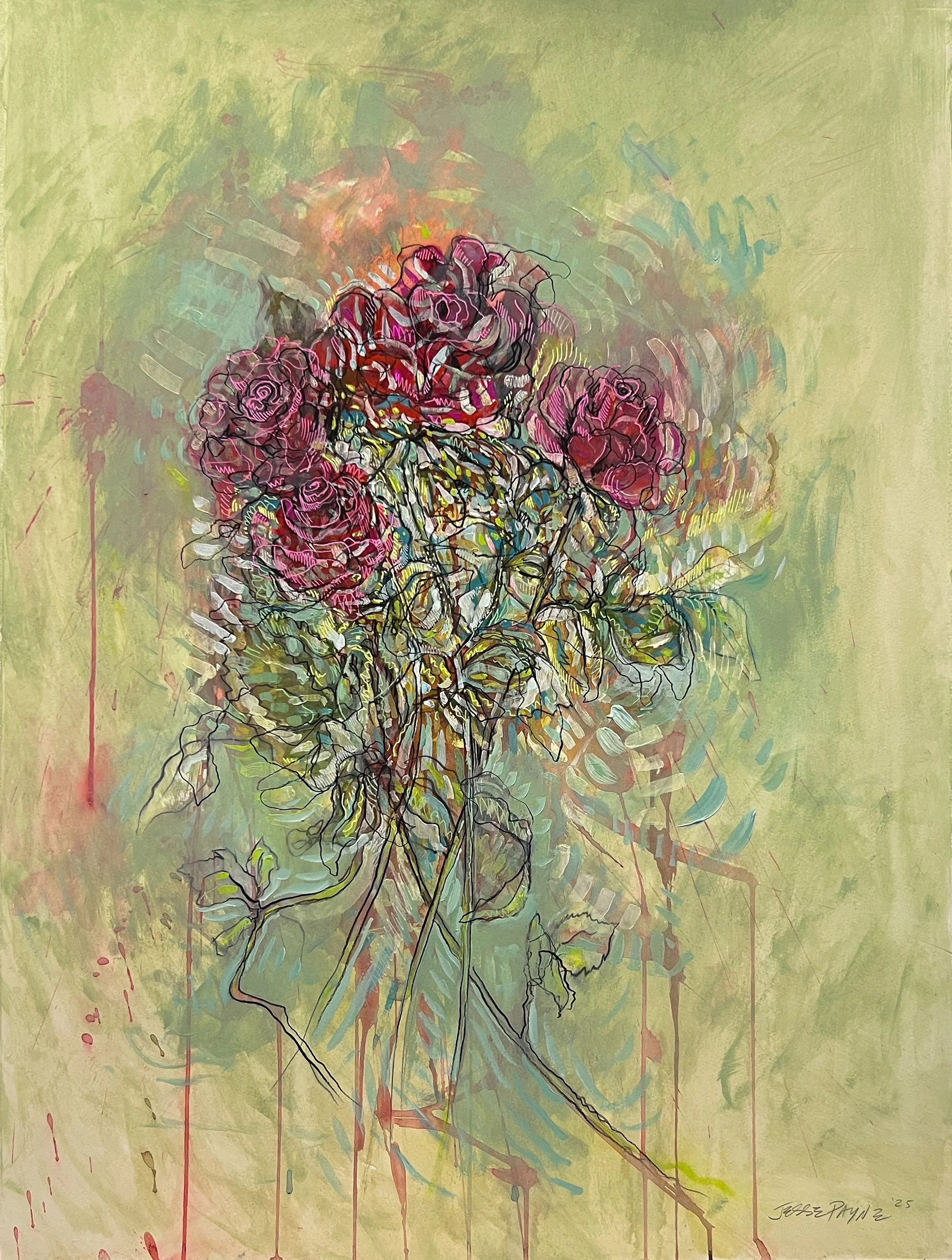 AS IF YOU NEVER LEFT, MIXED MEDIA ON PAPER, 30X20.5", 2025