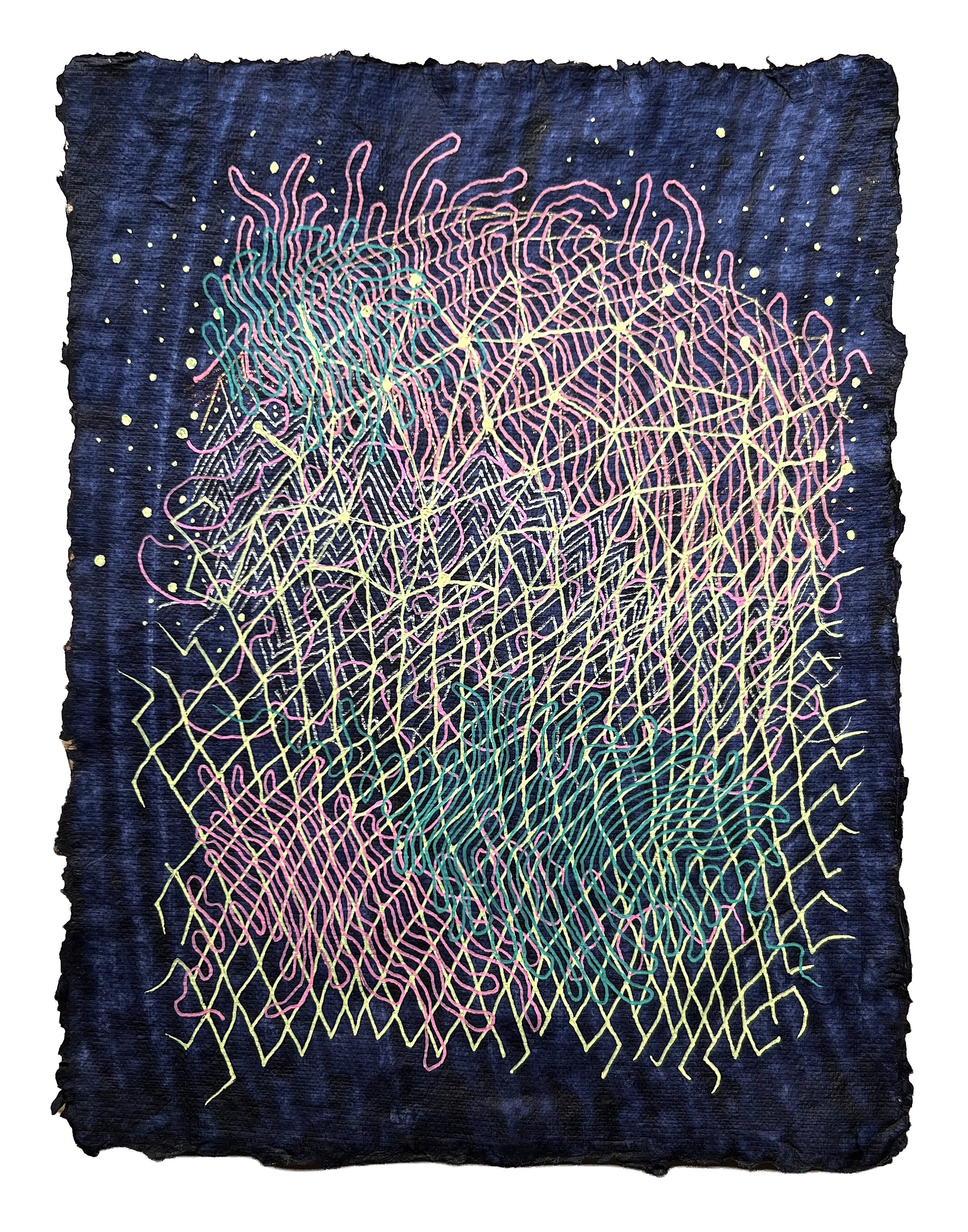 NEURAL NETWORK, GEL PEN ON PAPER, 9.5X7" (24X18CM), 2025