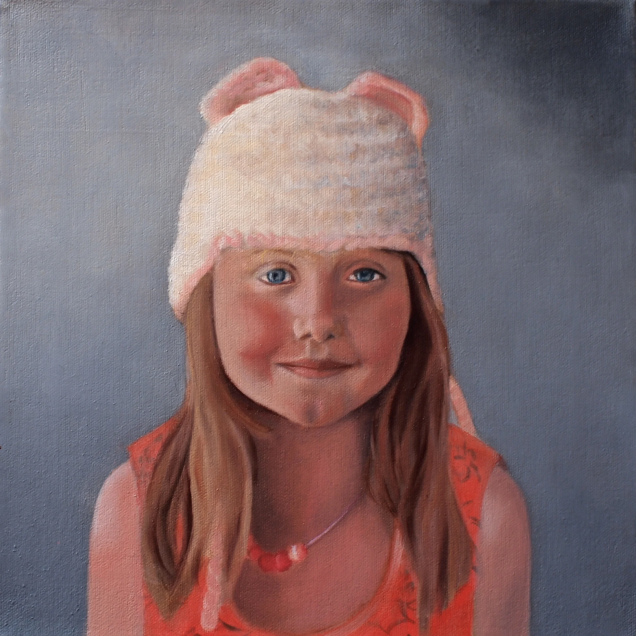  Lilia in White Hat. Many do overs with background. 12 x 12 