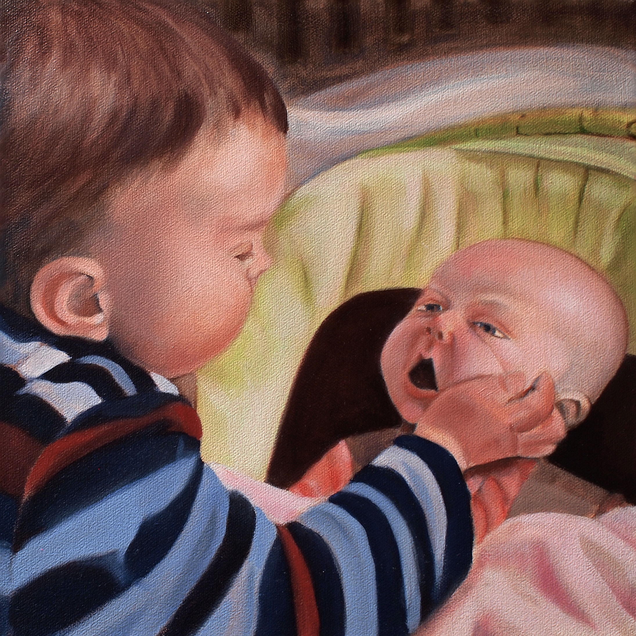  Morgan and Kyra. 2 and 3 months respectively. 12 x 12 