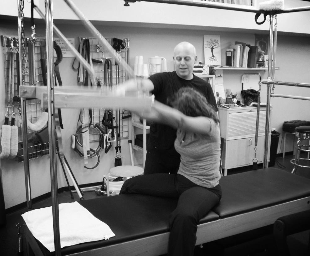 Nathaniel works with Allison Thompson on the combination "Push-thru/Cat.
