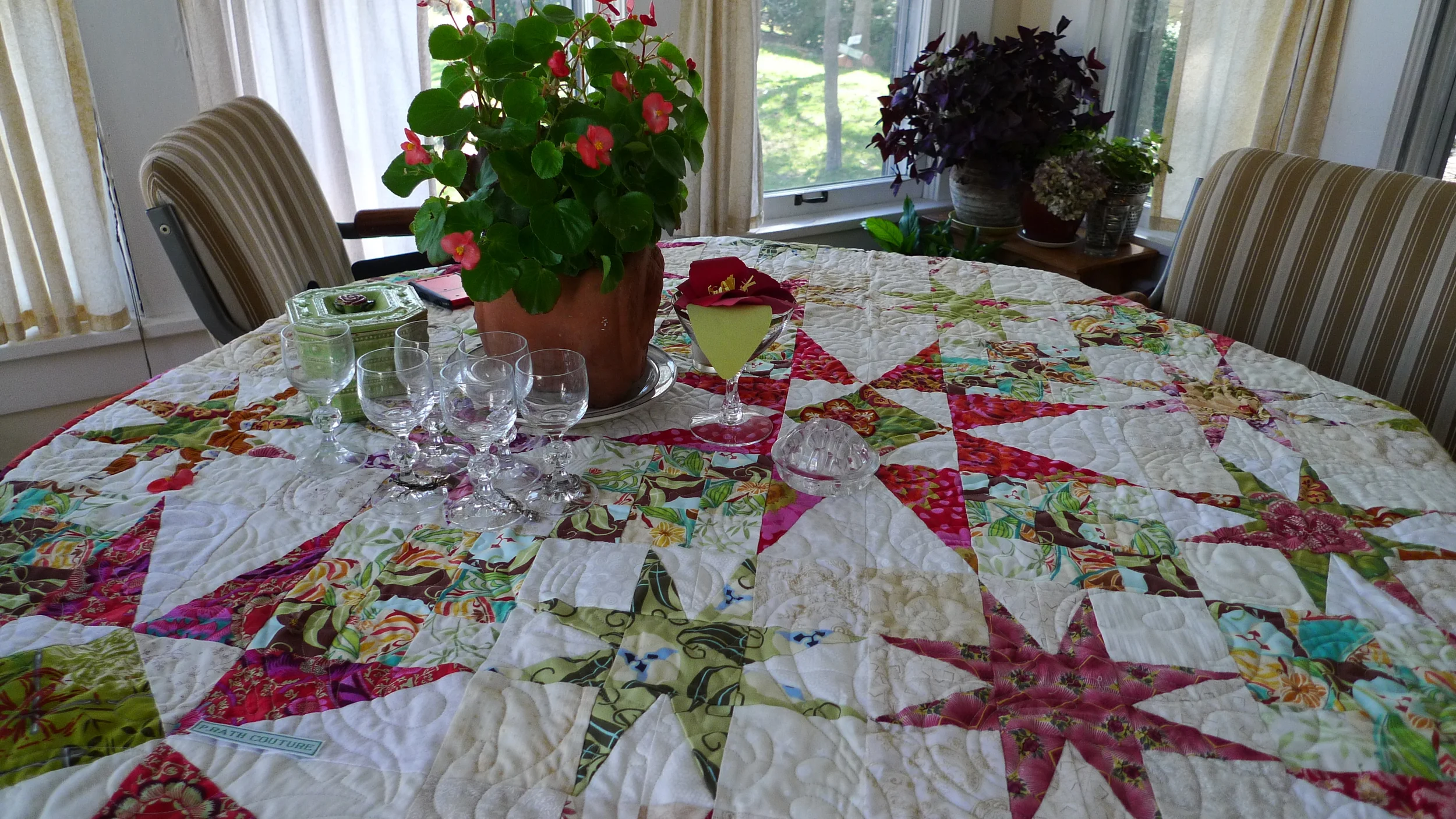  Quilted table covers. 