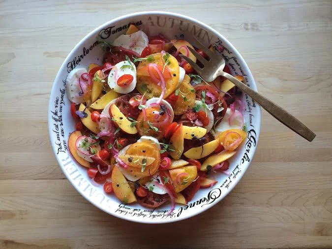 Summer Heirloom Tomato and Nectarine Salad
