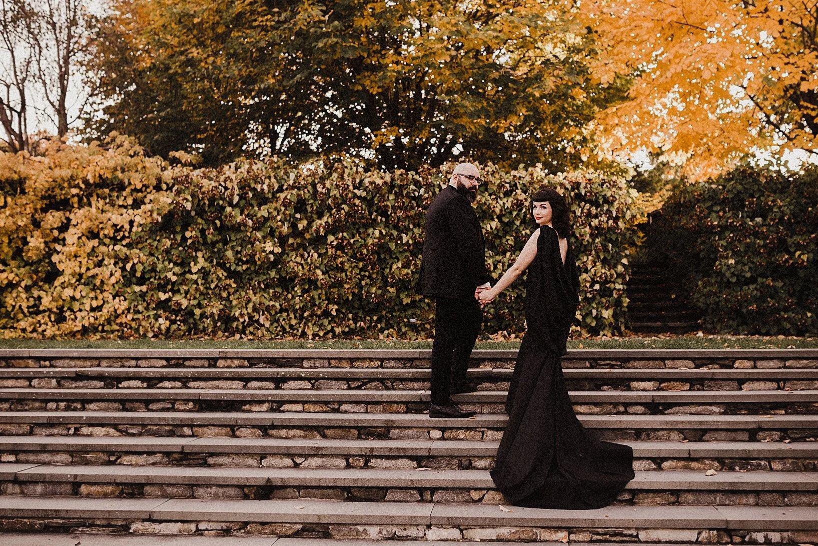 black elopement dress