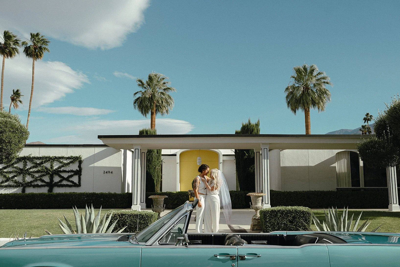 Palm Springs Adventure Elopement in a Vintage Convertible | Erin &amp; Frances