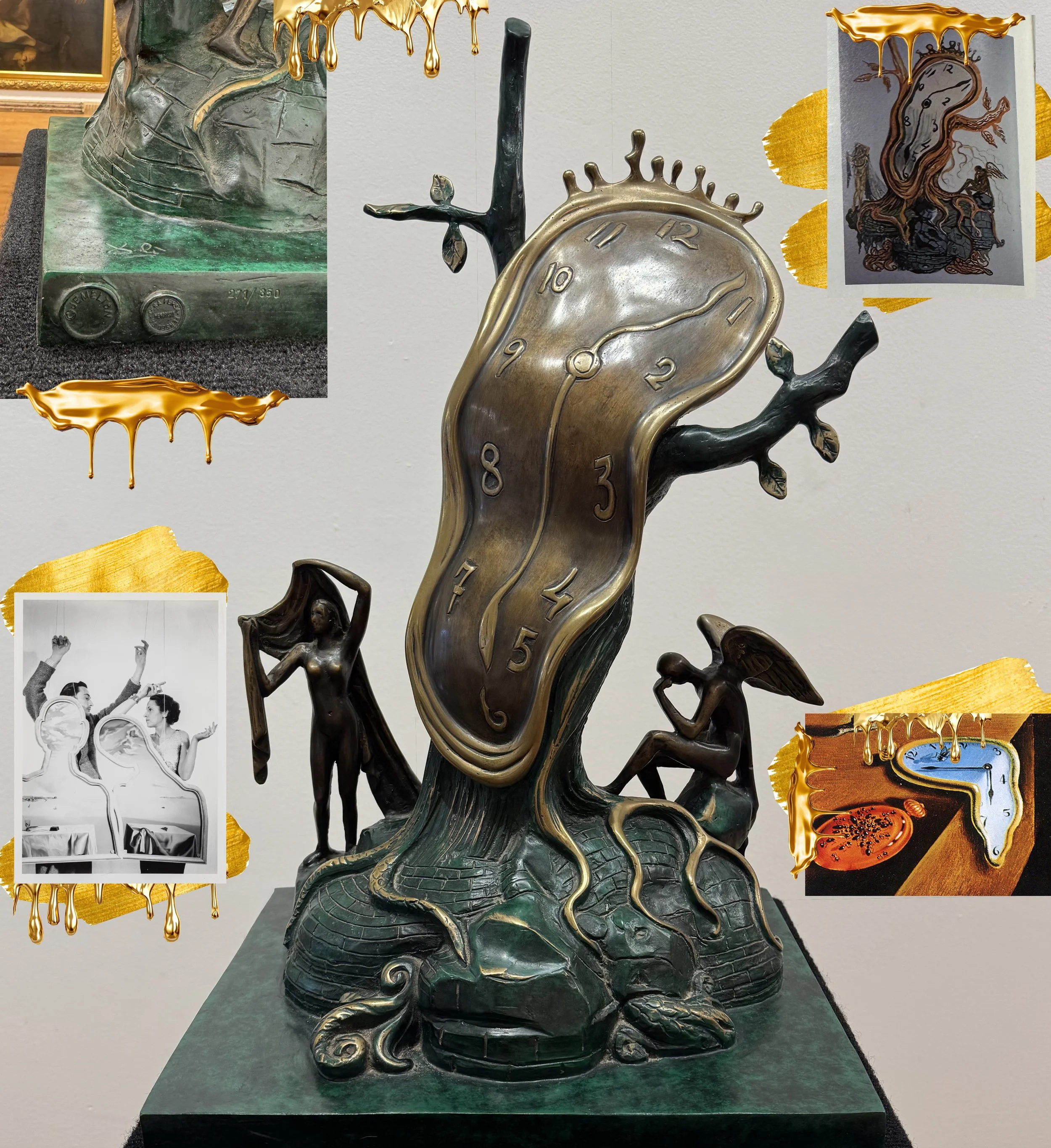 'Nobility of Time' by Salvador Dali, #271/350. Bronze made in Switzerland. Graphic design in ode to the great Surrealist artist.