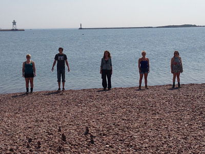 Volunteering and dancing at Harbor Park in Grand Marais