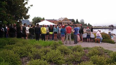 Volunteering and dancing at Harbor Park in Grand Marais