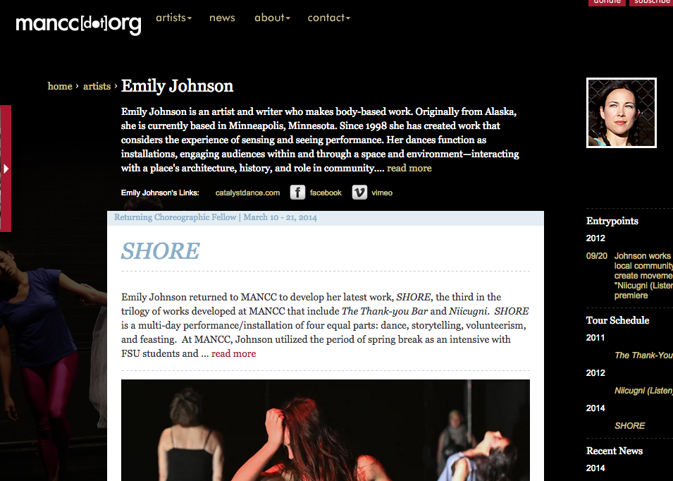 MANCC IN-PROGRESS VIDEO OF SHORE RESIDENCY