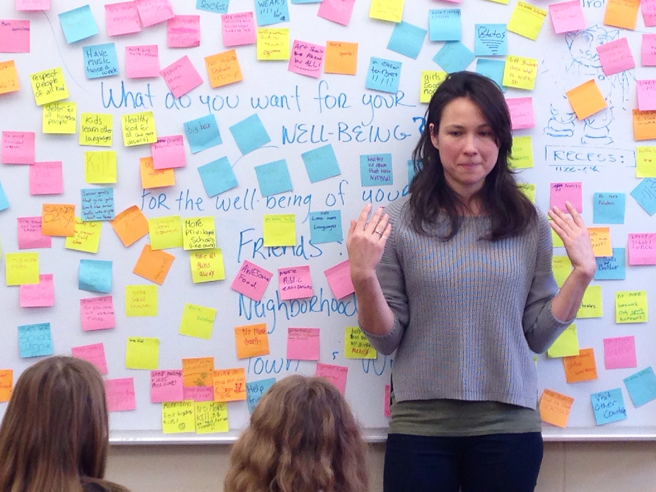  Emily Johnson facilitating a Community Visioning Session at Williamstown Elementary School. Photo by Maggie Thompson 