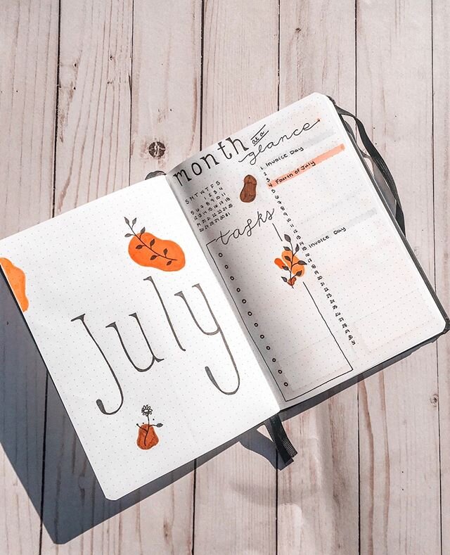 I use my bullet journal primarily as just that: a journal. A place to keep track of things I did and more. I have really simplified by process for making my monthly layouts and weekly pages. ⁠
⁠
This month's July spread is one of my favorites in a wh