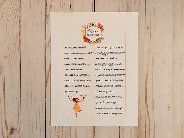 Autumn bucket list example