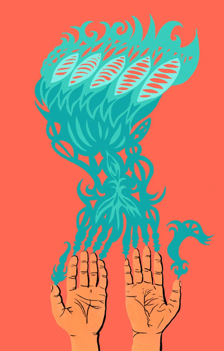 Surfing Magazine Illustration for Art Page Board Shapers Article
