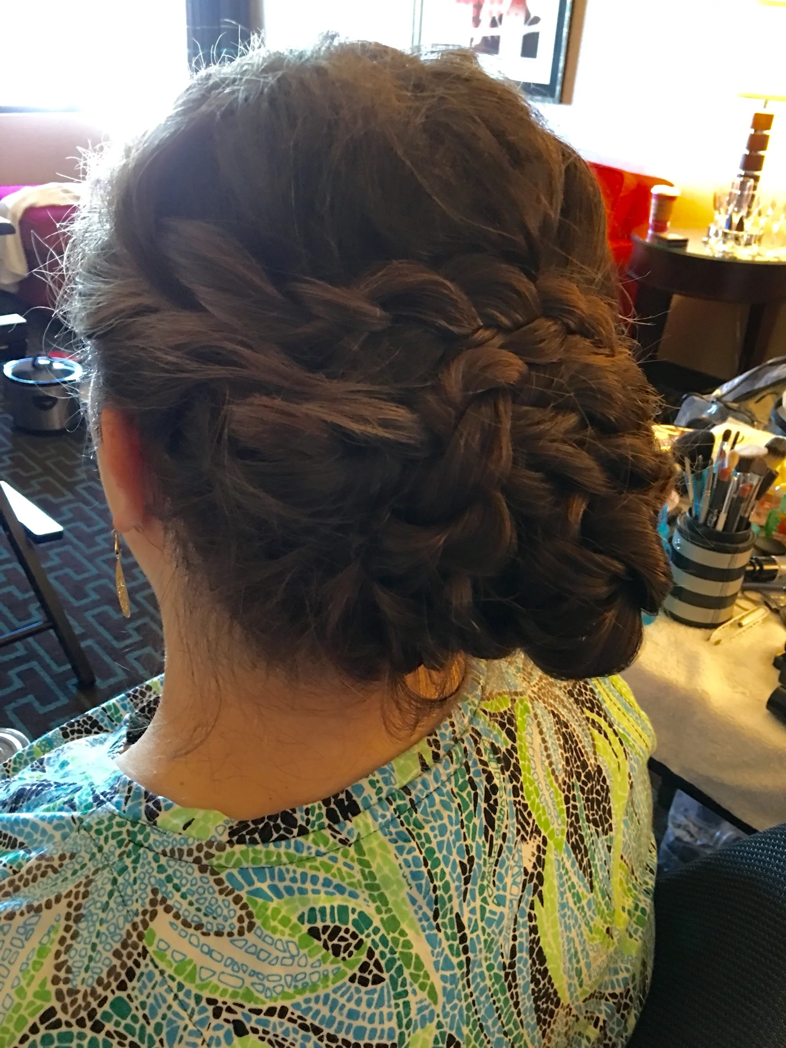  Braided updo for this San Ramon Bridesmaid 