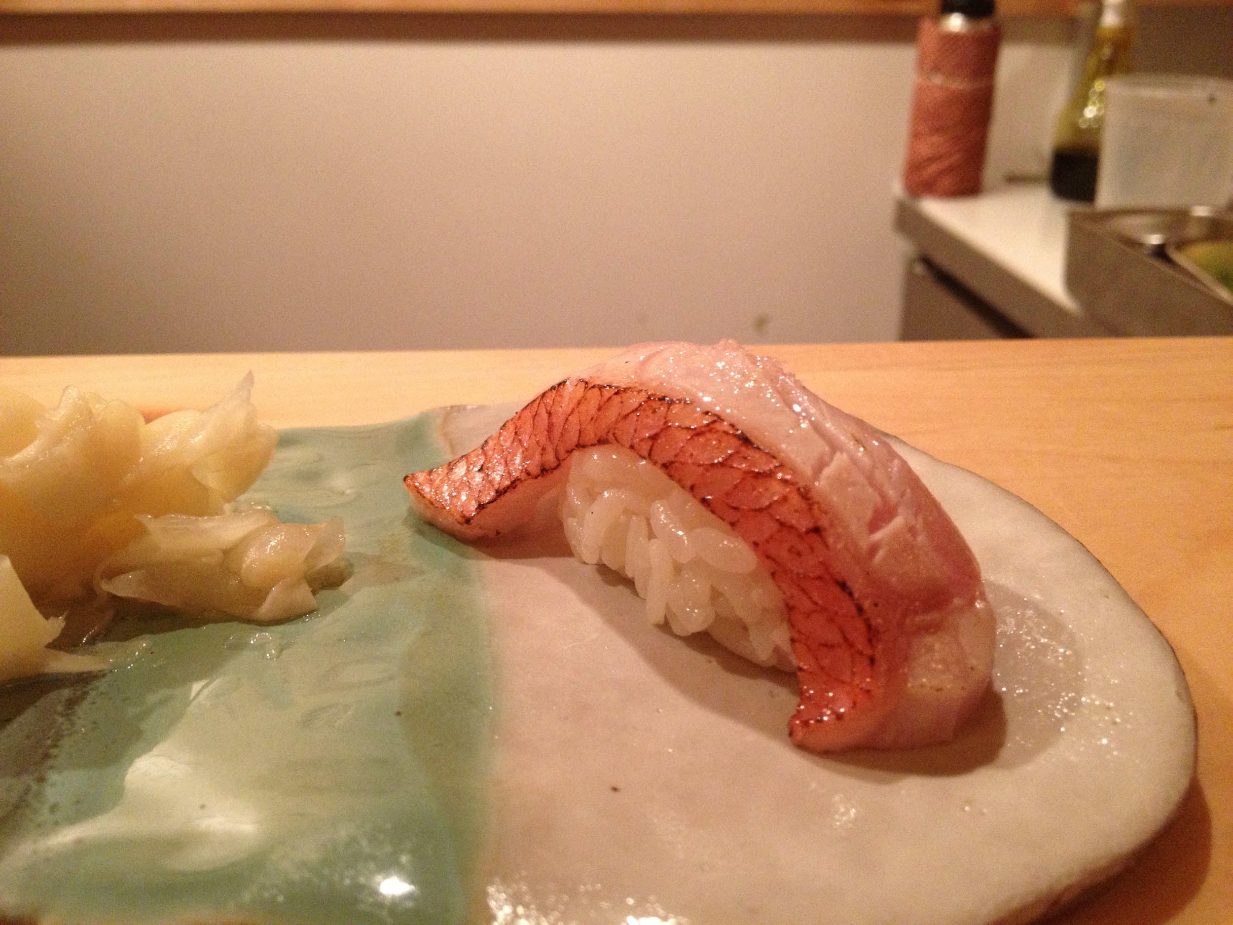 Golden eye snapper  Nigiri, Omakase, Sushi