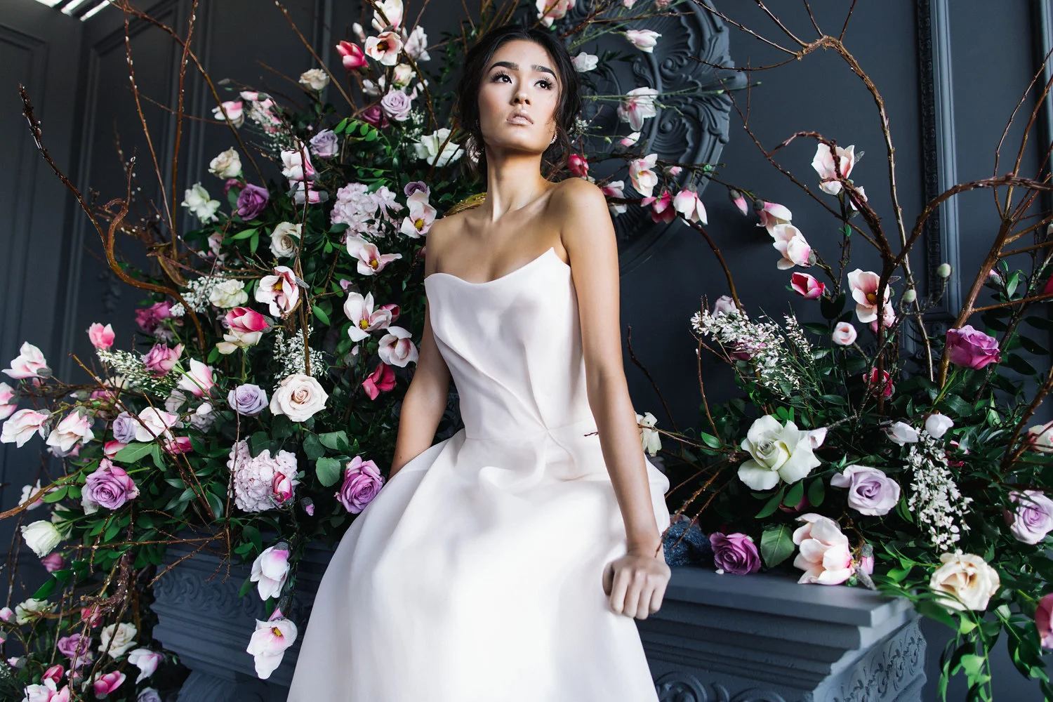 August In Bloom - Bride and lush floral garland - Magnolia Dreams (The Bridal Affair)