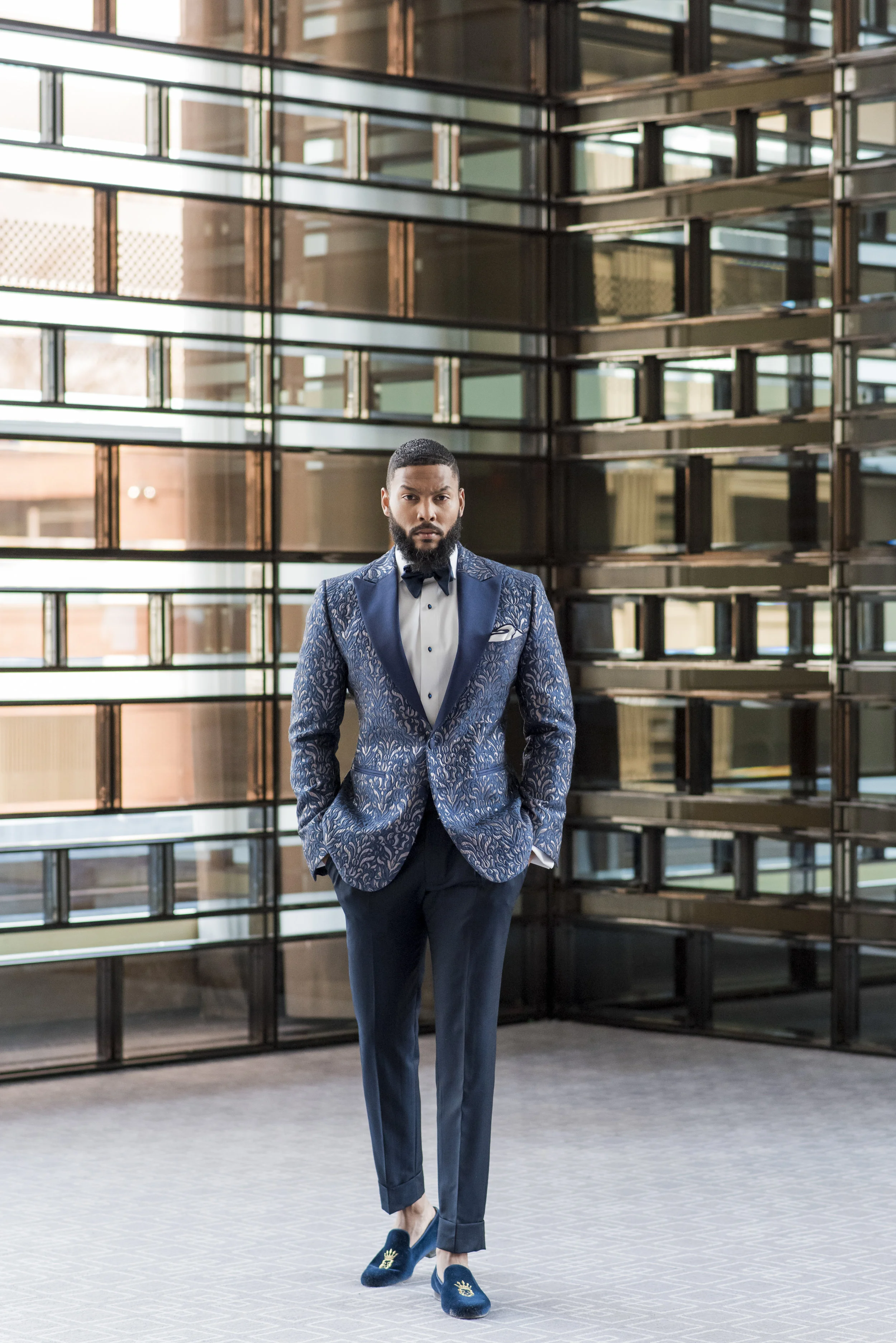 August In Bloom - Groom in patterned suit - The Suited Groom (The Bridal Affair)