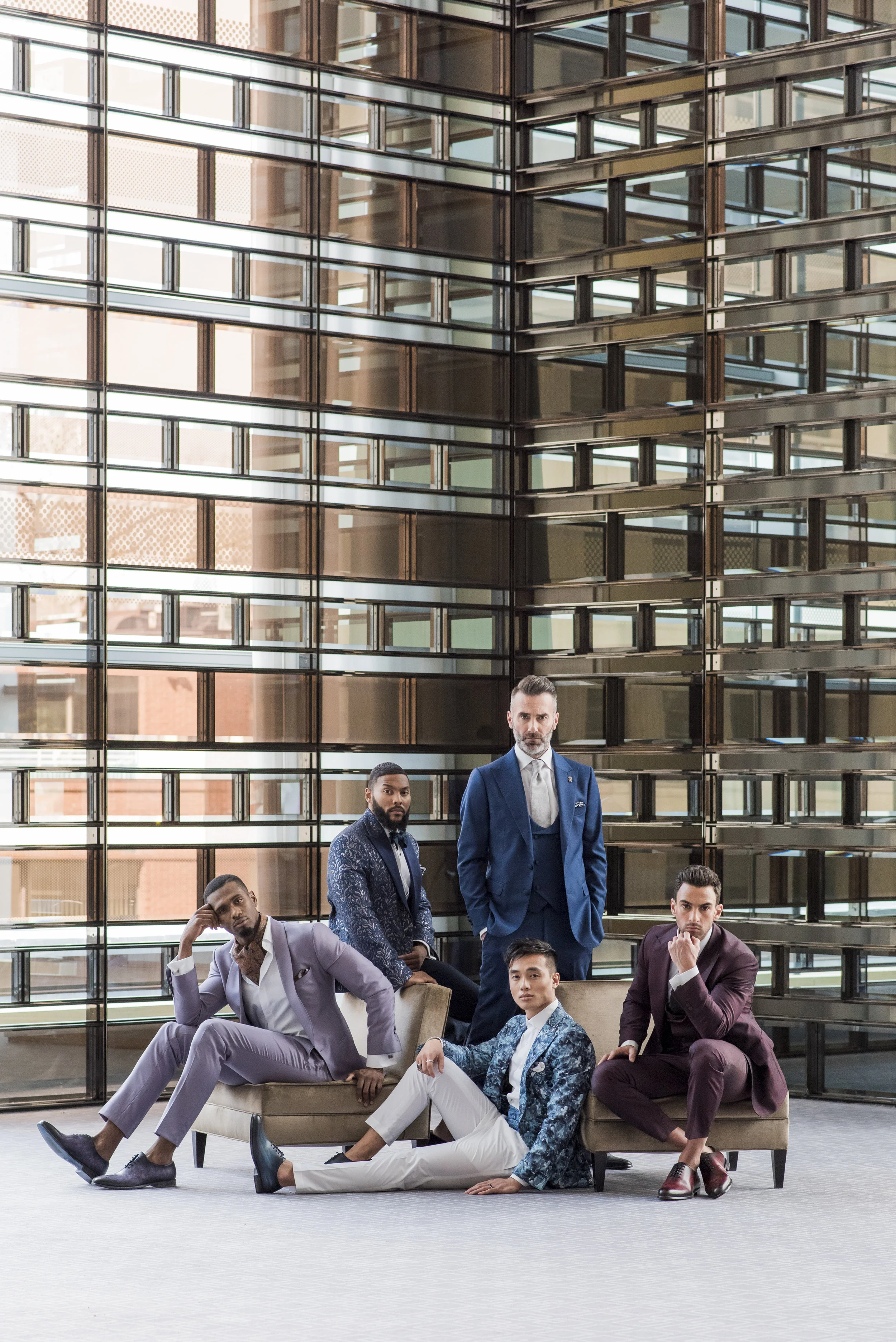 August In Bloom - Grooms group shot - The Suited Groom (The Bridal Affair)