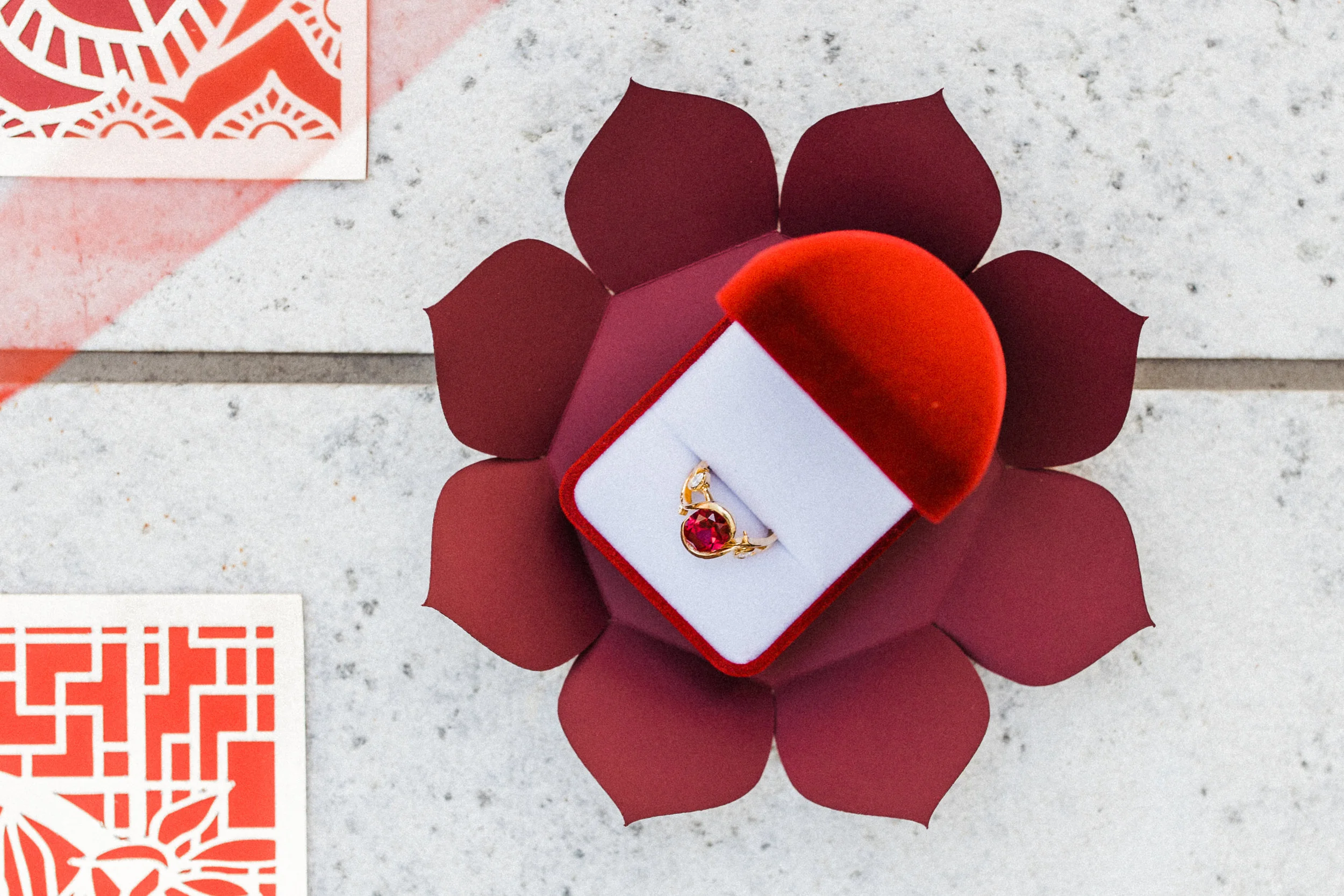 August In Bloom - Wedding ring - Scarlet Sweetheart (Lavish Dulhan)