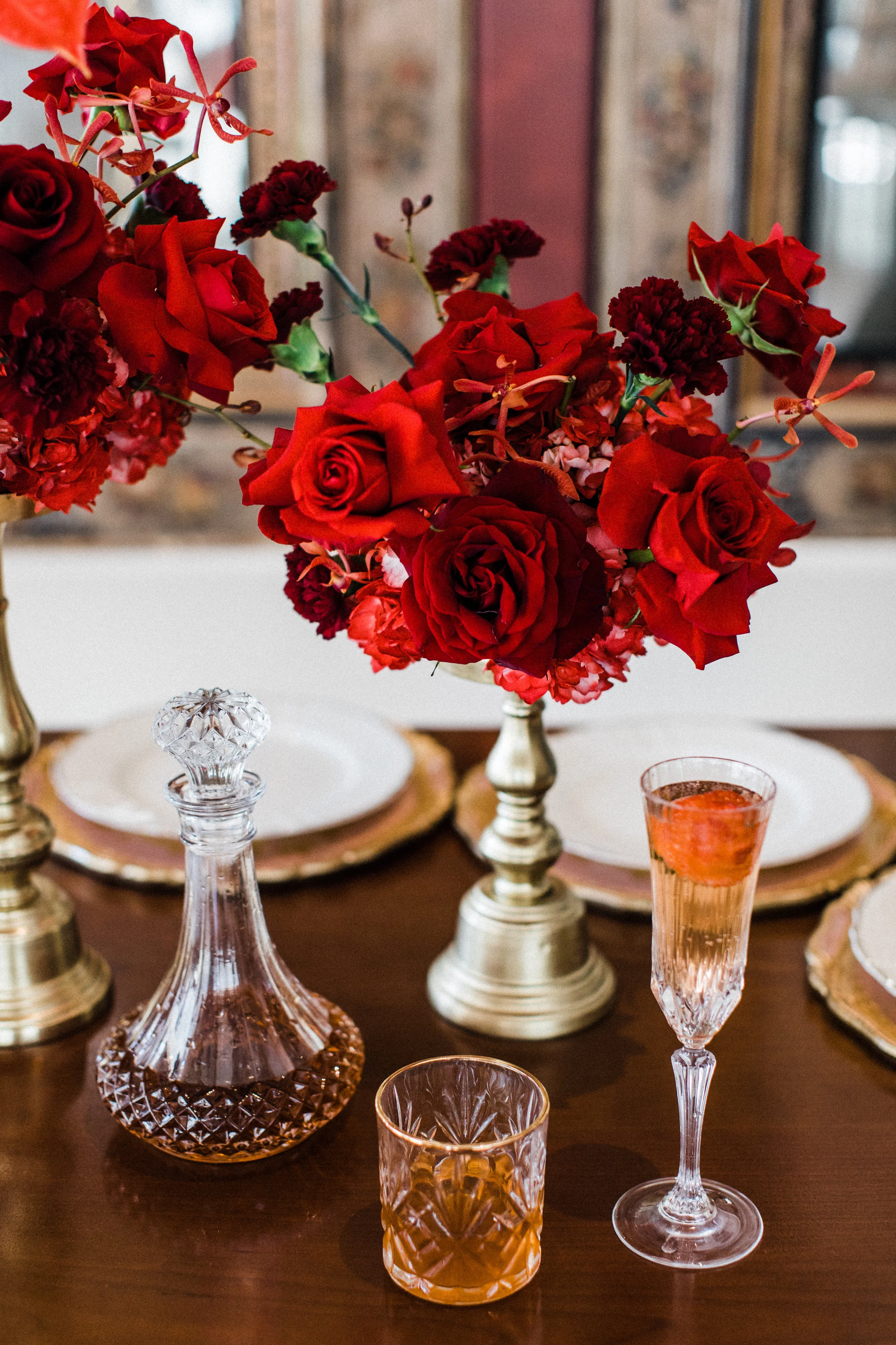 August In Bloom - Reception florals and table setup - Scarlet Sweetheart (Lavish Dulhan)