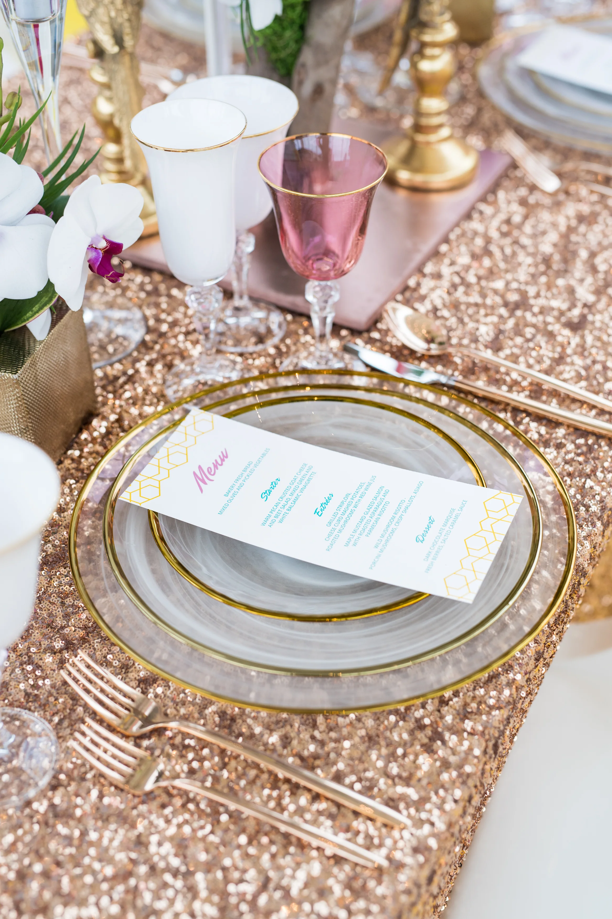 August In Bloom - Tableware and menu - #SQ1Bridal (Square One Shopping Centre)