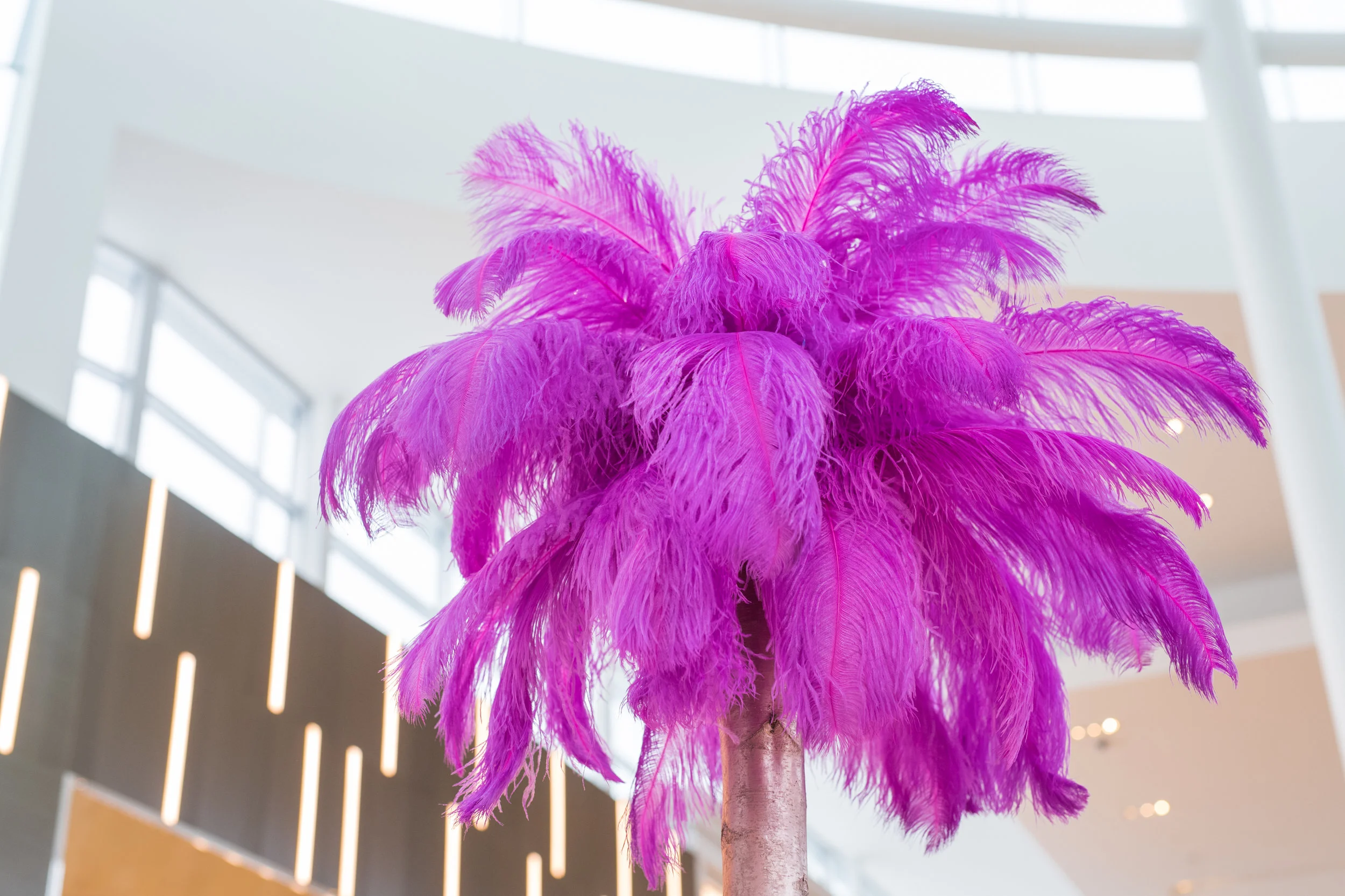 August In Bloom - Feather centrepiece - #SQ1Bridal (Square One Shopping Centre)