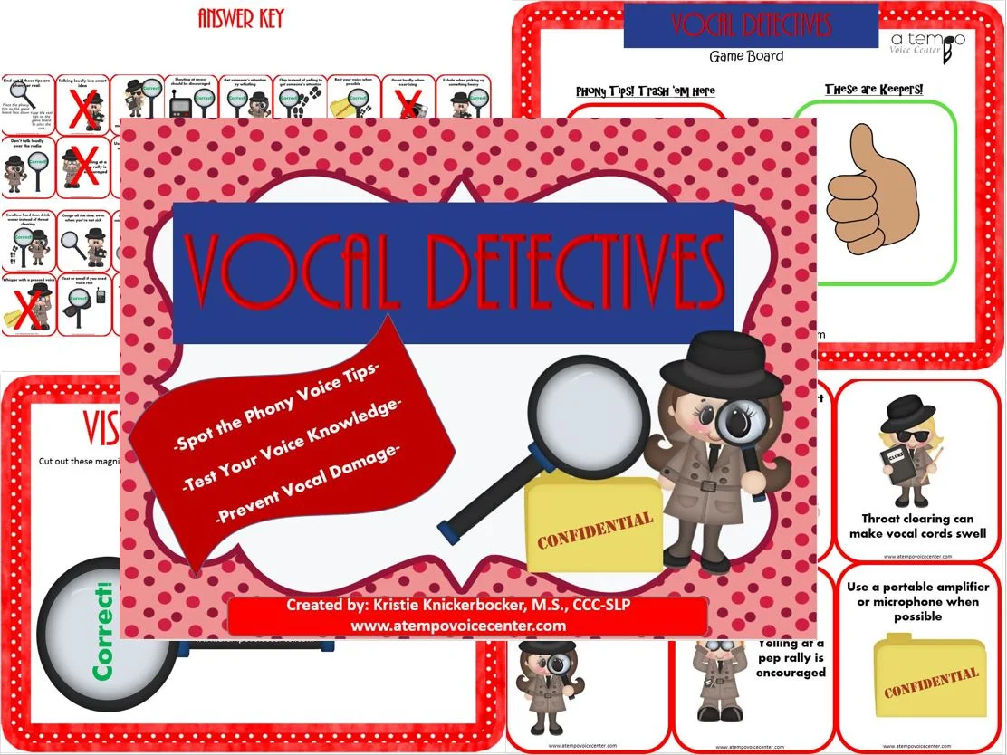 Voice Therapy Detectives can improve your child's knowledge of healthy and harmful voice habits