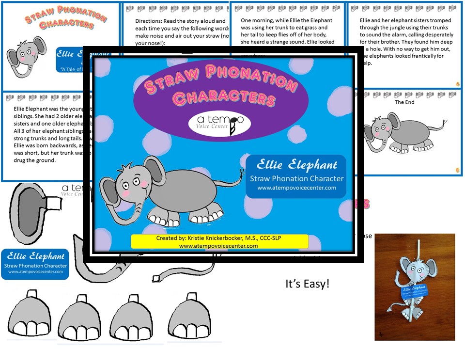 Ellie Elephant is the first of the Straw Phonation Characters with a long trunk