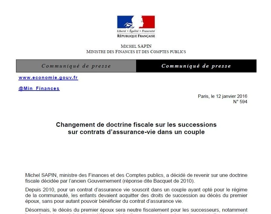 Remise en cause de la doctrine fiscale "Bacquet"