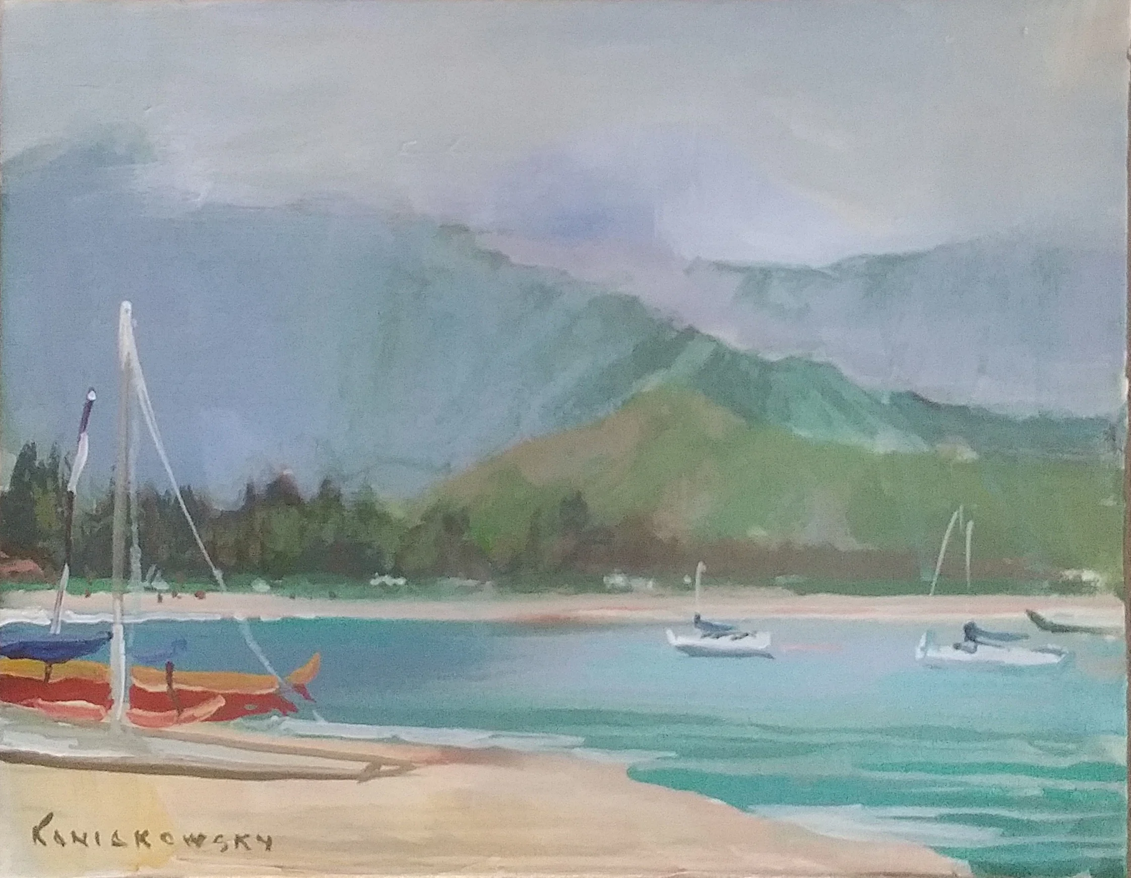 Boats at Hanalei