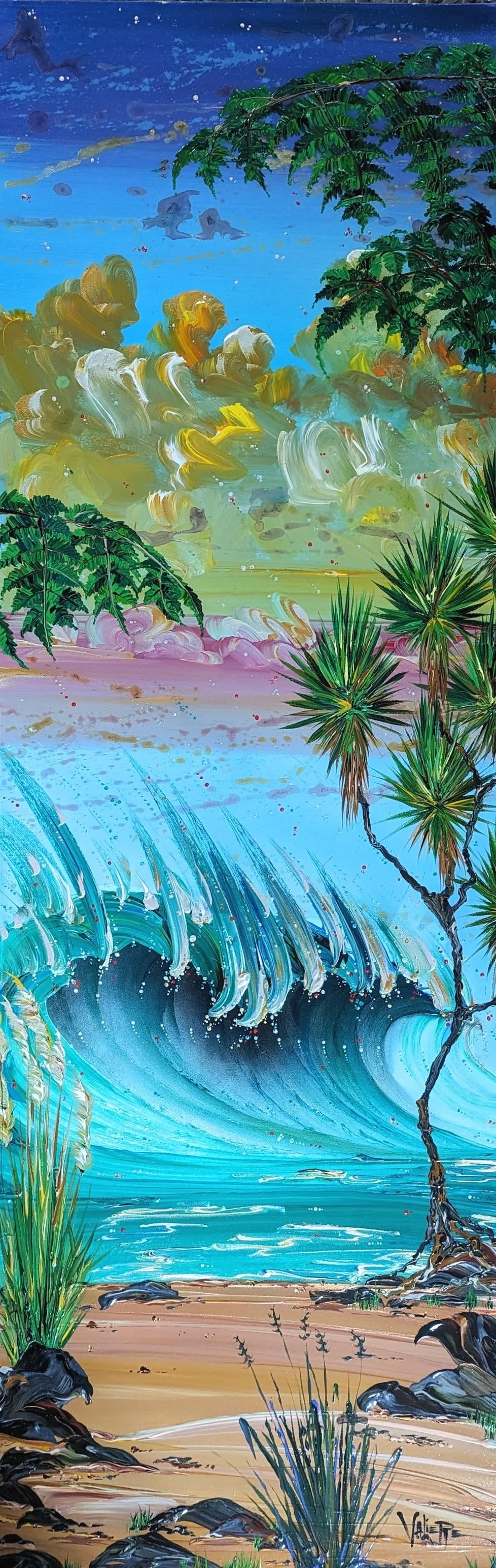 せ*ぷ様 Steven Valiere原画ハワイアート★ヘザーブラウンwtwグリ パラダイスの日-製品-ヘザーブラウンアート – Heather Brown Art