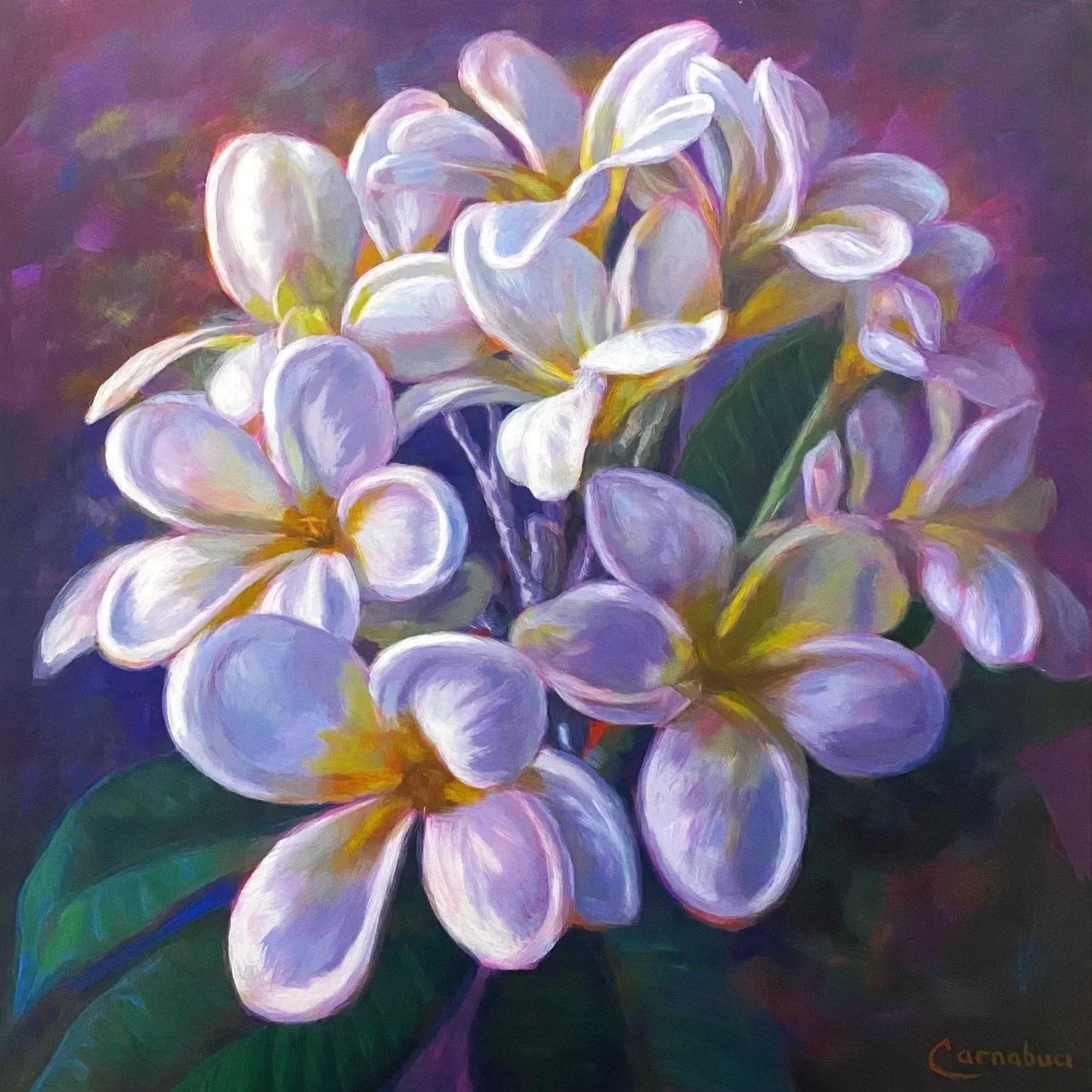  EVENING BOUQUET  original oil on canvas 24×24  