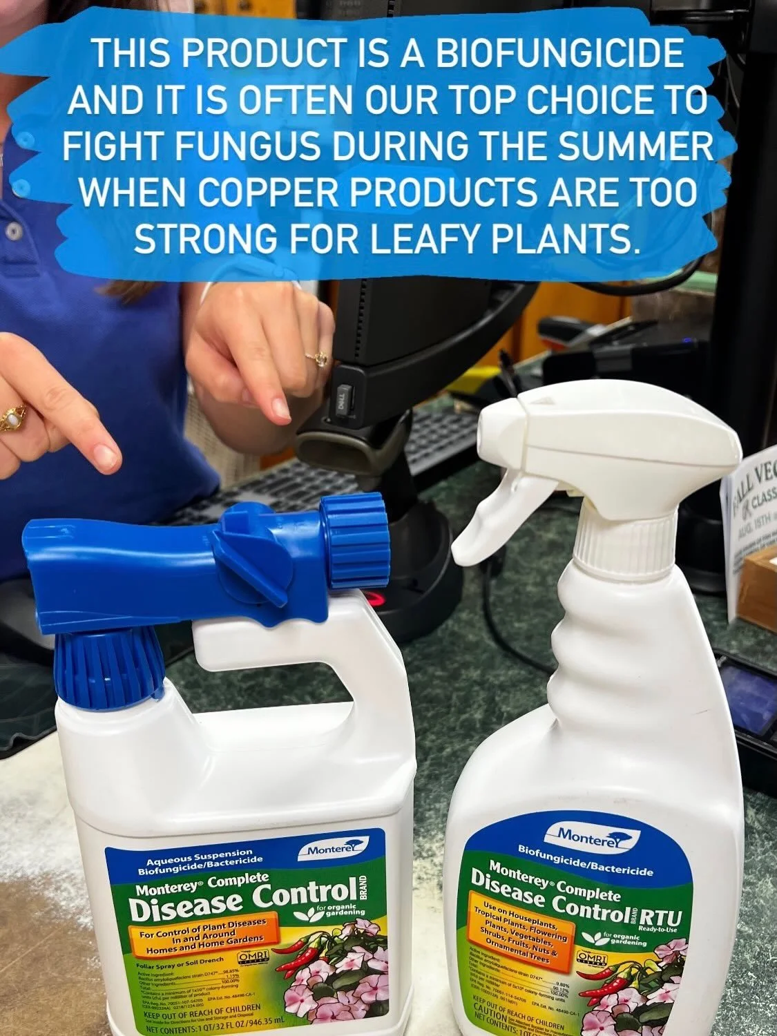 All these little rain storms! 🌦️ summer rain like this makes fungus flourish! Keep a close eye out on your garden for issues like powdery mildew, rust, black spot, and fireblight. A biofungicide like Monterey Complete Disease Control does a fantasti