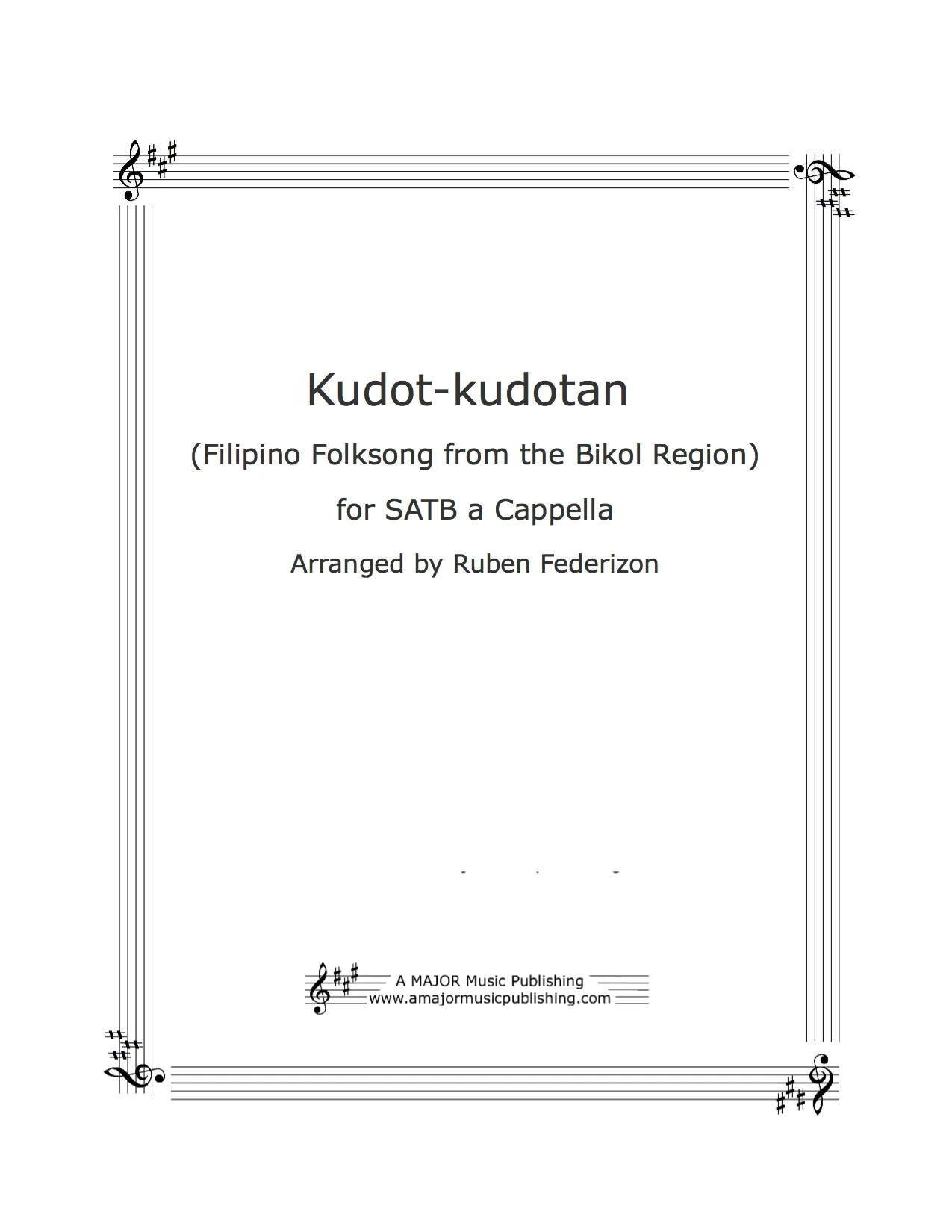Kudot-kudotan. Filipino Folksong. satb. - - - - - - - - - - - - 1 download and authorization to print 8 copies.