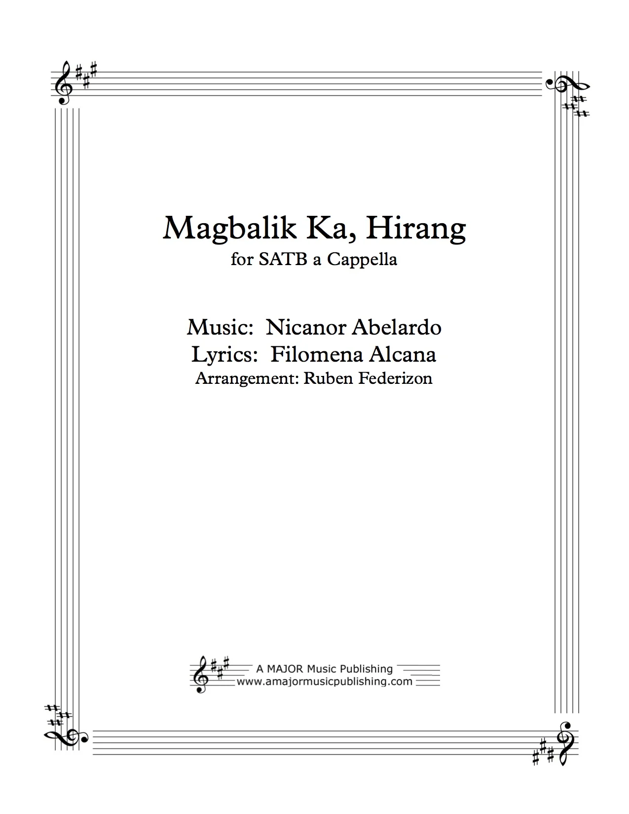 Magbalik ka, Hirang (Abelardo) - - 1 download with authorization to print 24 copies.