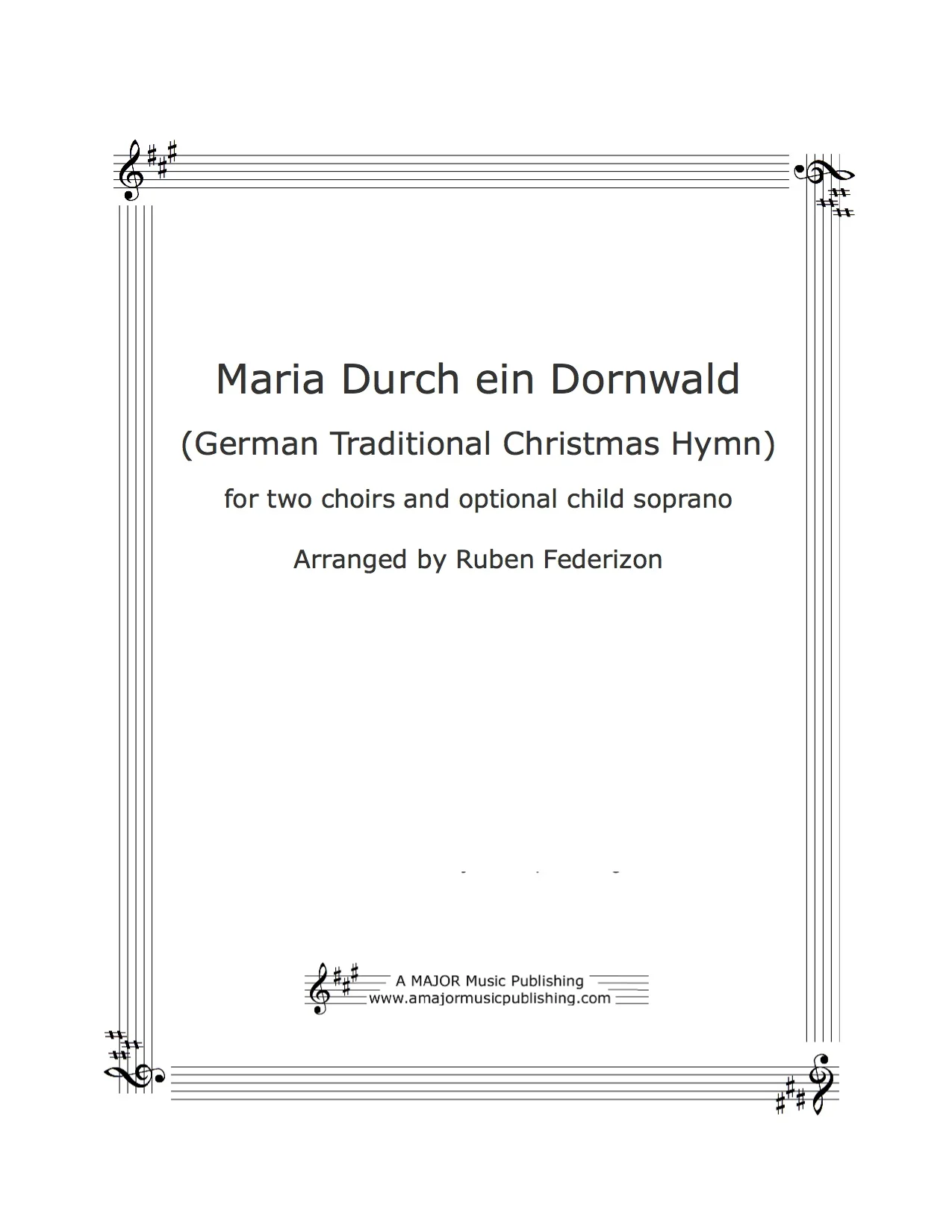 Maria Durch ein Dornwald (German traditional Christmas hymn) - 1 download with authorization to print 16 copies.