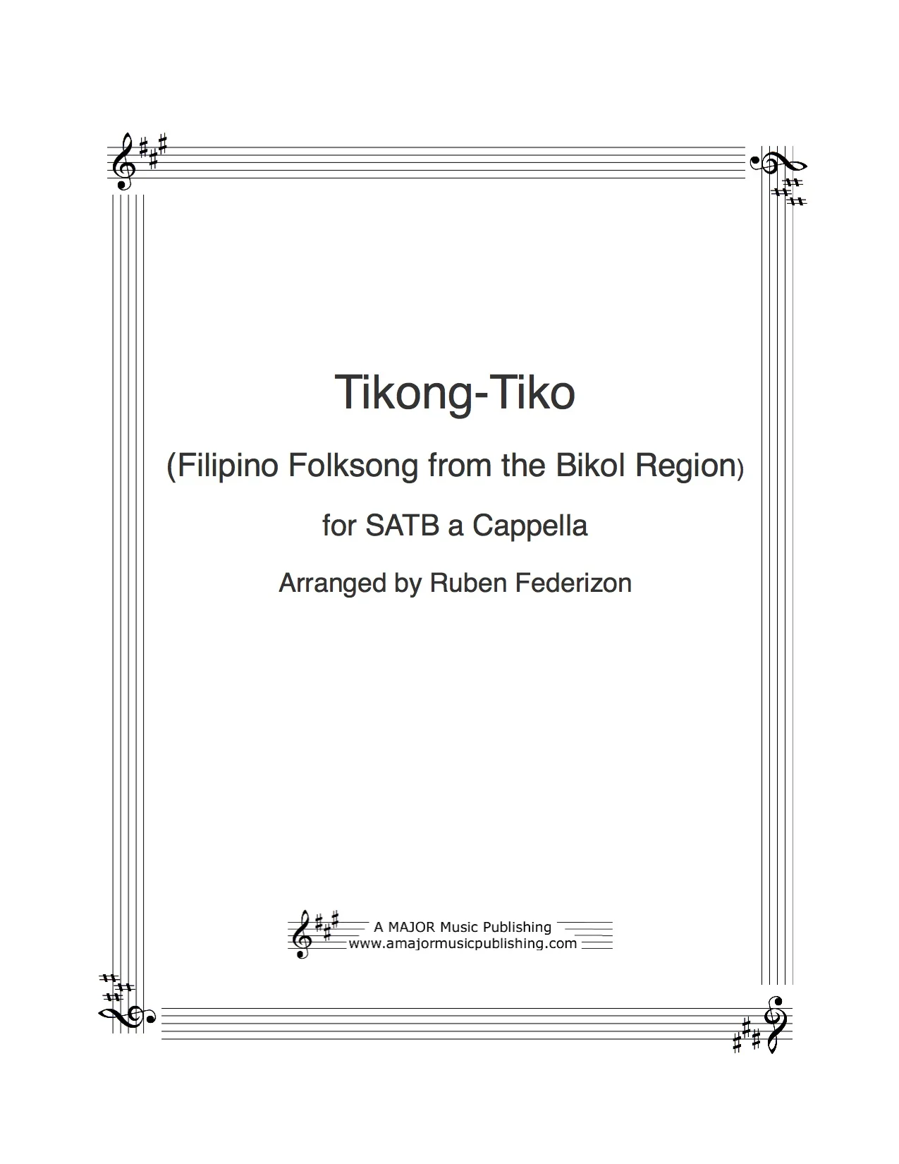 Tikong-tiko (Filipino folksong from the Bikol region) - - - - - - - - - 1 download with authorization to print 32 copies