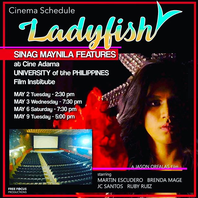 Ok, put your books down and take that thumb out of your bum! Ladyfish is showing at UPFI Cine Adarna! ☺️😅💕 #ladyfishmovie #comedy  #indiefilm #martinescudero #brendamage #sinagmaynila2017 #solarfilms