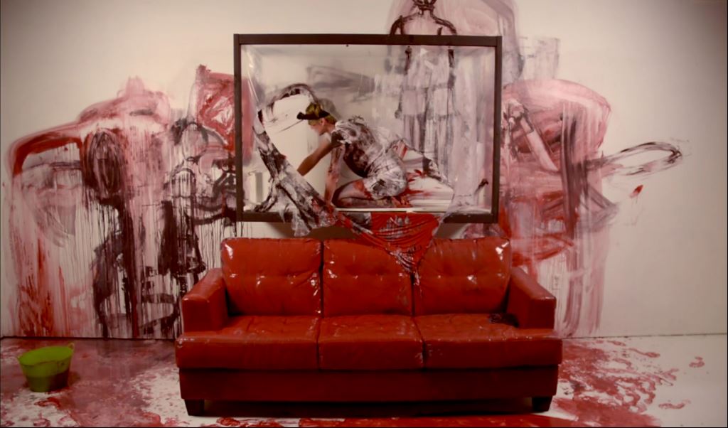 Angela Willets. Still from Reclining Nude #2, 2015. Video/performance.
