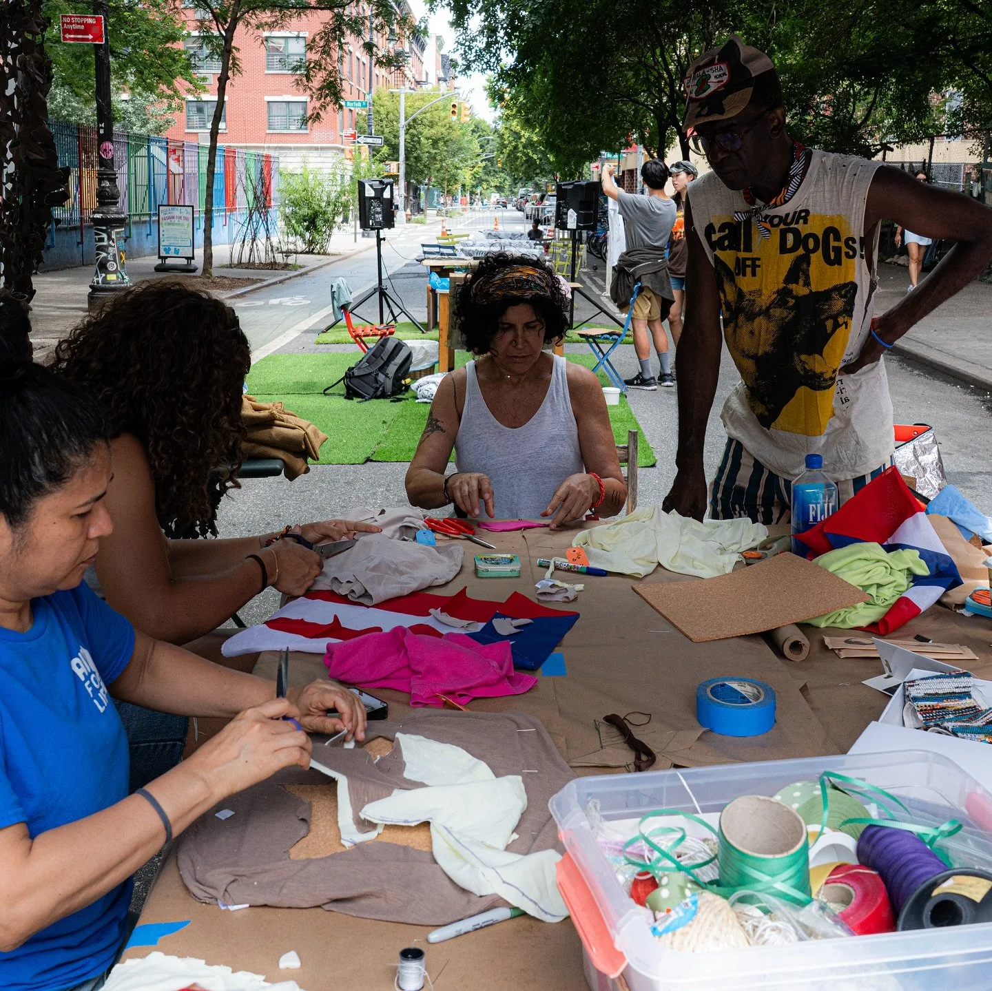 shout out to the wonderful @scottgibsonny for helping with this upcycling event this past saturday! We had a blast getting creative and engaging with our clothes in a fun way. 

More than half way through our summer 🥺 Come join us for our last  week