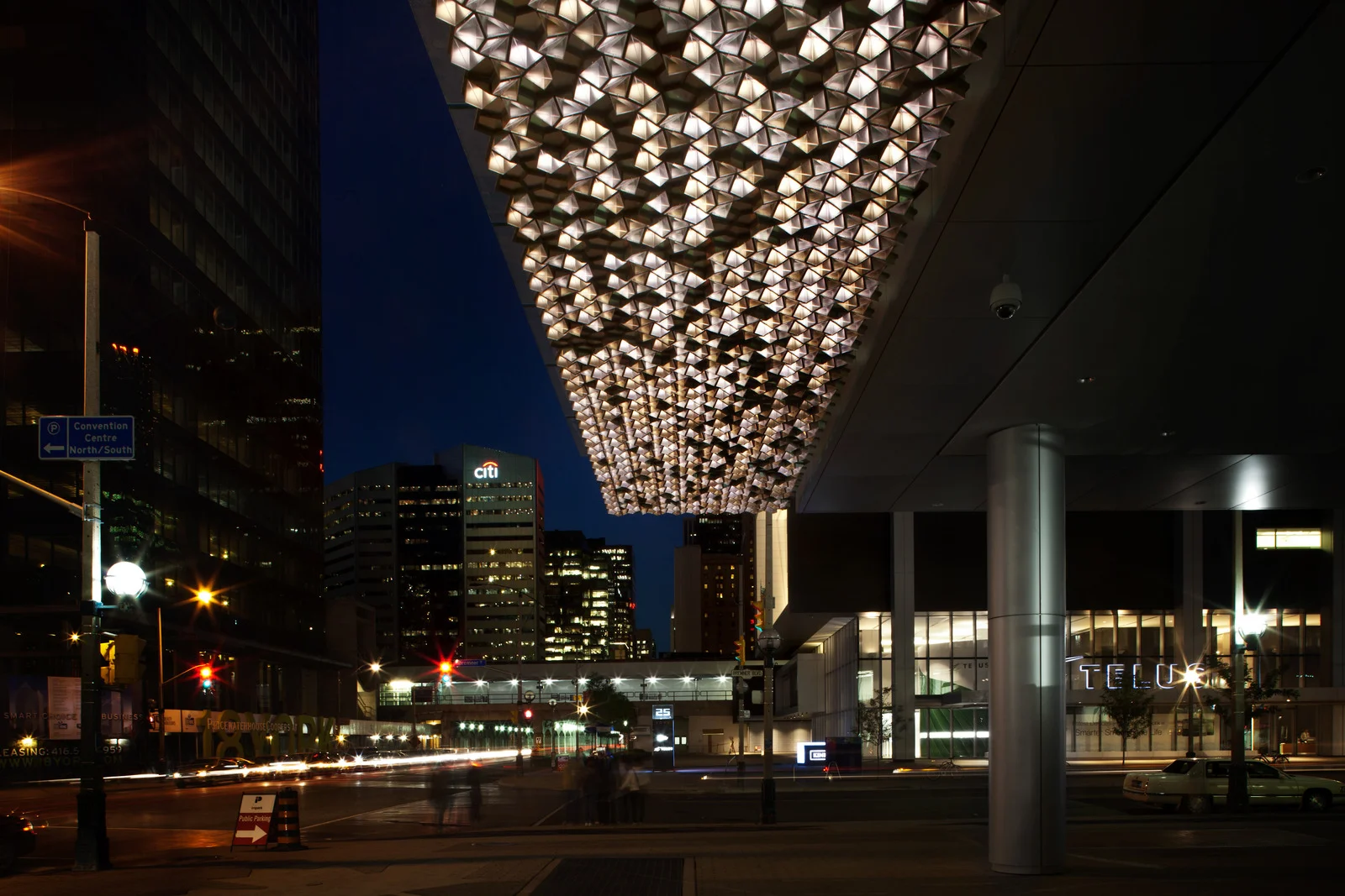 United Visual Artists, Canopy, Maple Leaf Square, Toronto, 2010 Selection process and project management / contract administration (design and construction). With Public Art Management Image: James Medcraft / UVA