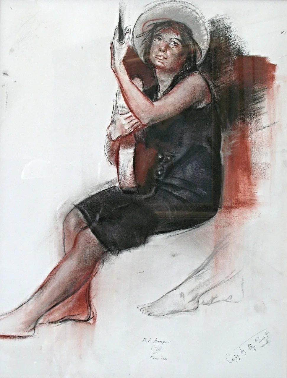 Copy of Girl Playing Guitar by Pietro Annigoni